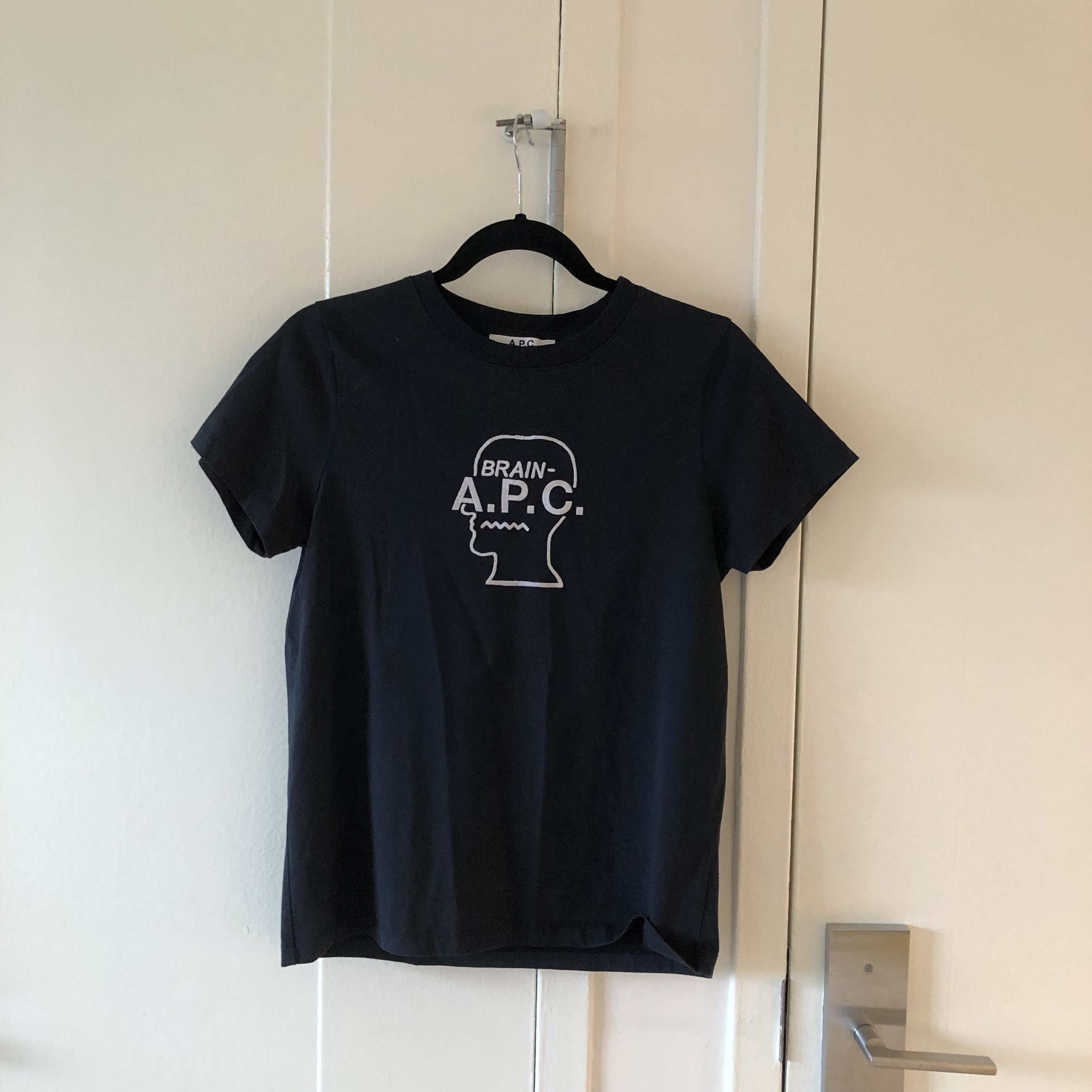 Image of A P C x Brain Dead Logo Tee in Navy, Men's (Size XS)