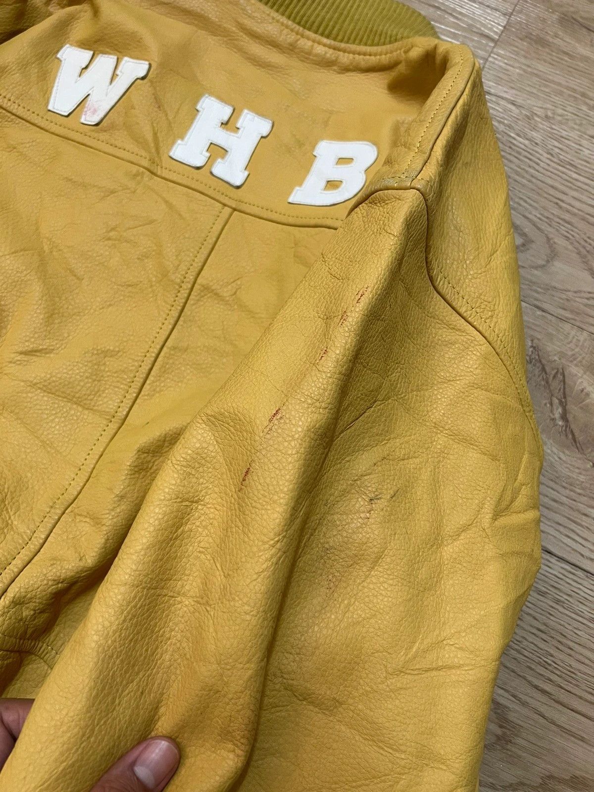 Vintage 80s WHBC WorkersHolic Buso Company Leather Varsity Jacket Size US L / EU 52-54 / 3 - 7 Thumbnail