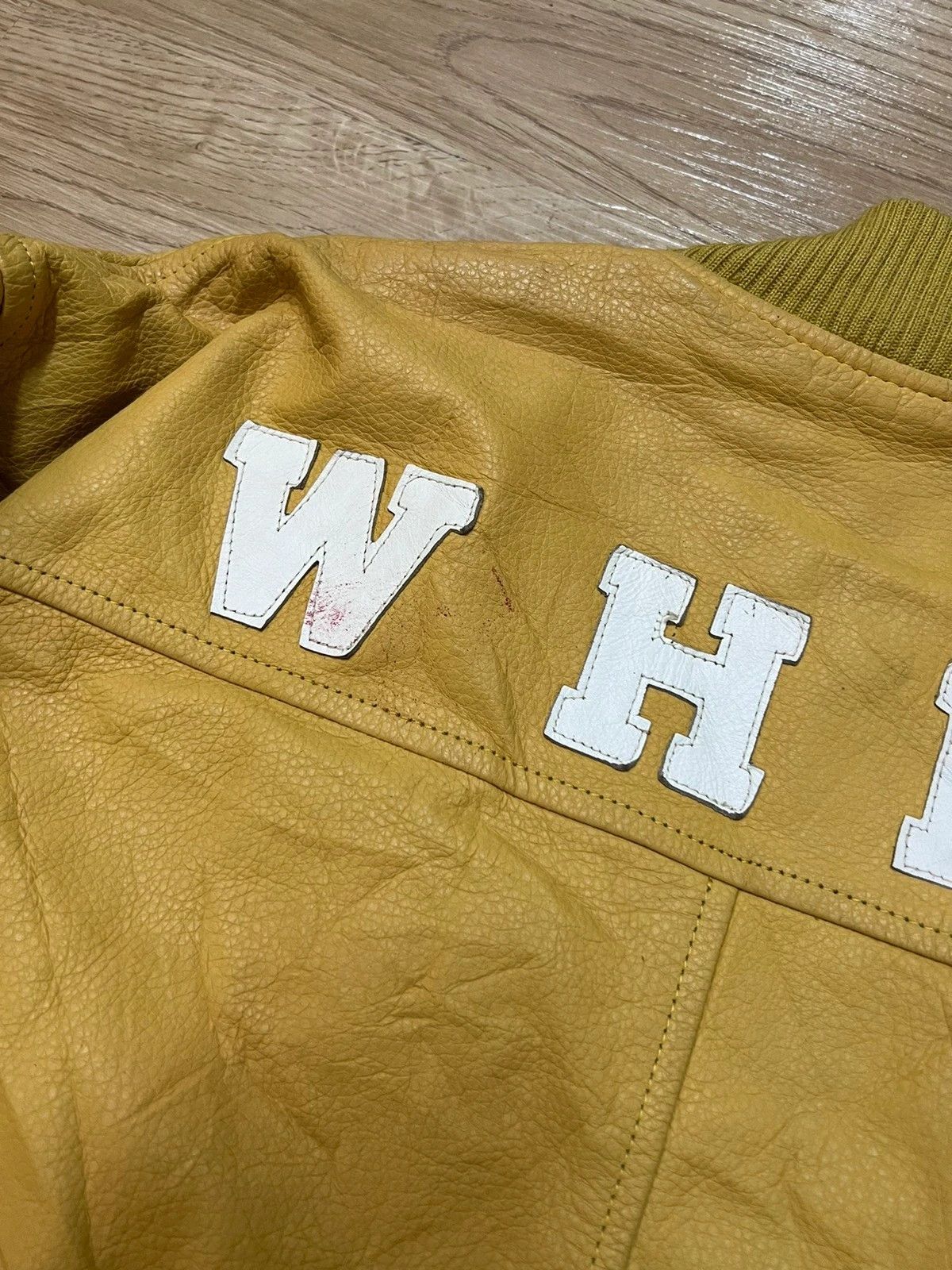 Vintage 80s WHBC WorkersHolic Buso Company Leather Varsity Jacket Size US L / EU 52-54 / 3 - 6 Thumbnail