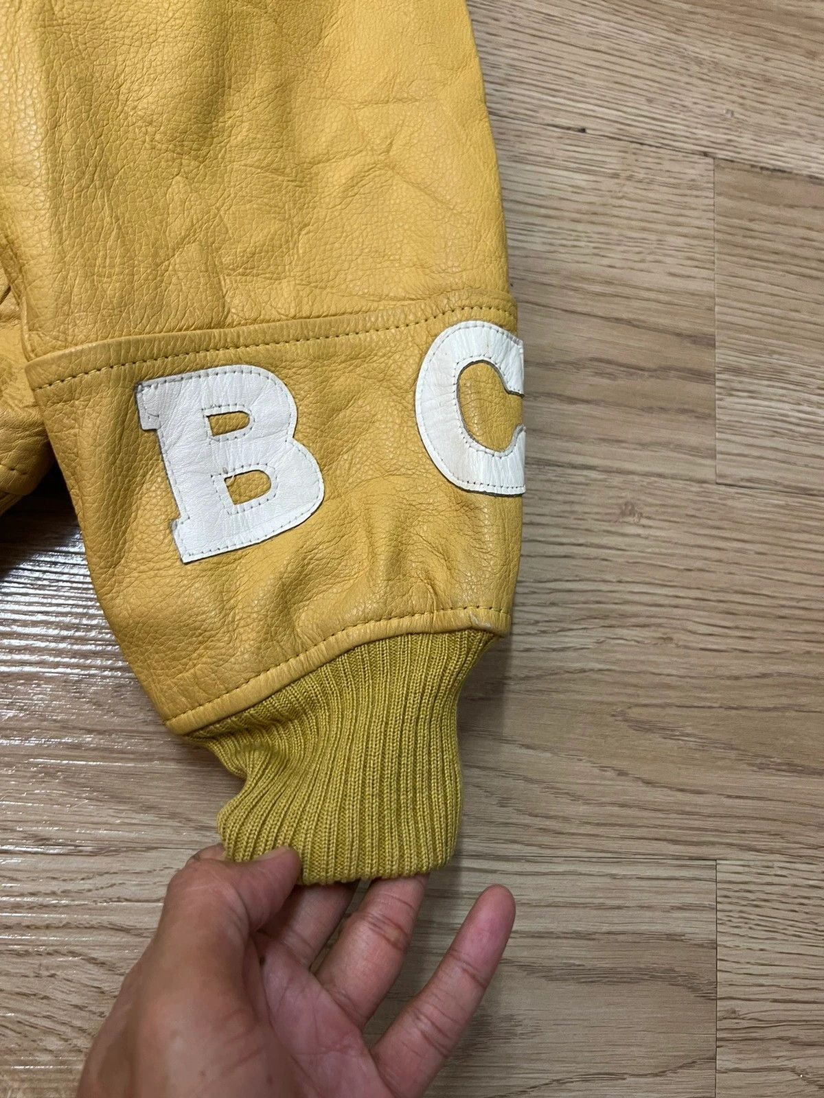 Vintage 80s WHBC WorkersHolic Buso Company Leather Varsity Jacket Size US L / EU 52-54 / 3 - 10 Thumbnail