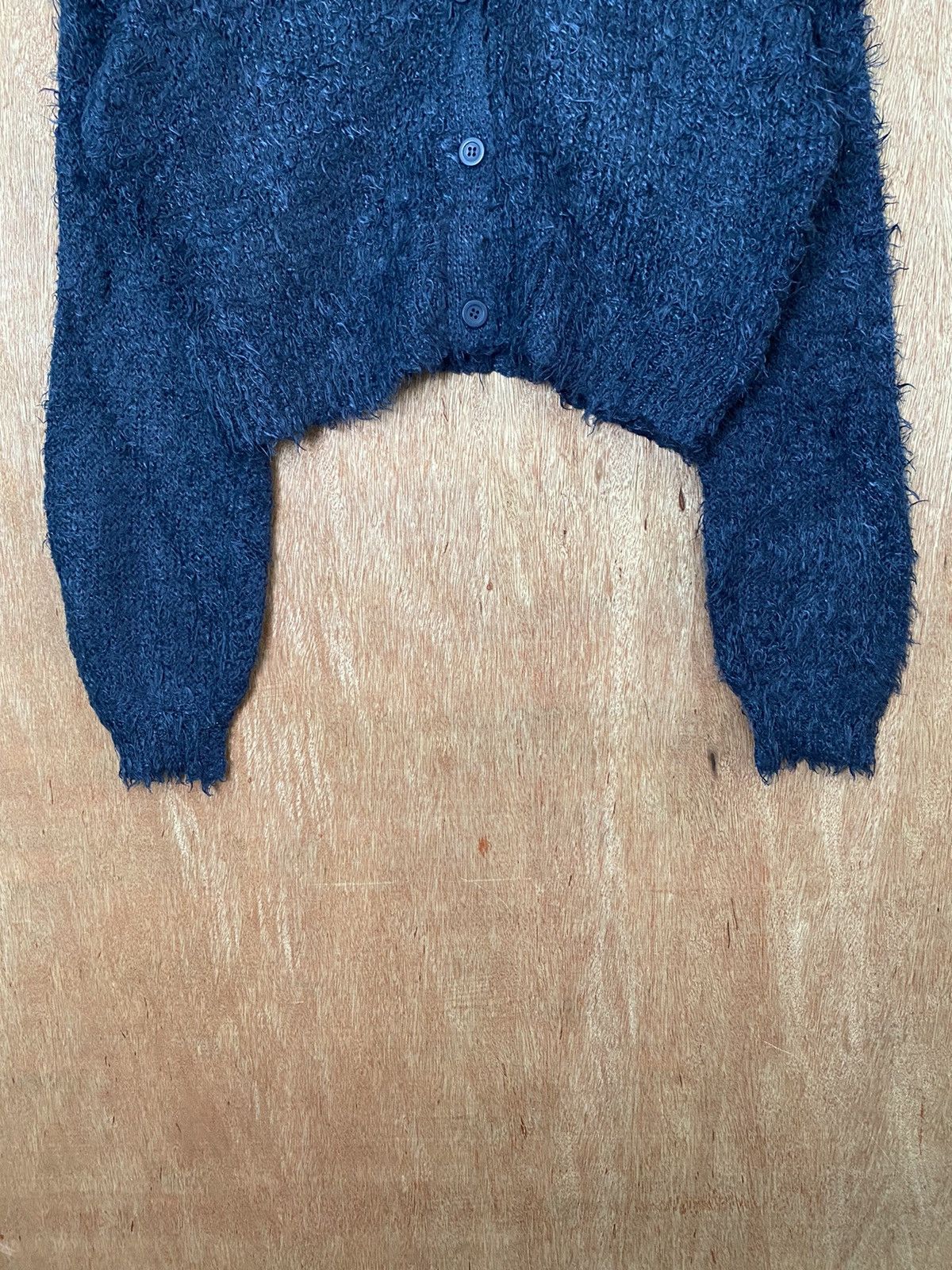 Homespun Knitwear Lowrys Farm Dark Blue shaggy Mohair Croptop Knitwear #B568 Size US M / EU 48-50 / 2 - 3 Thumbnail