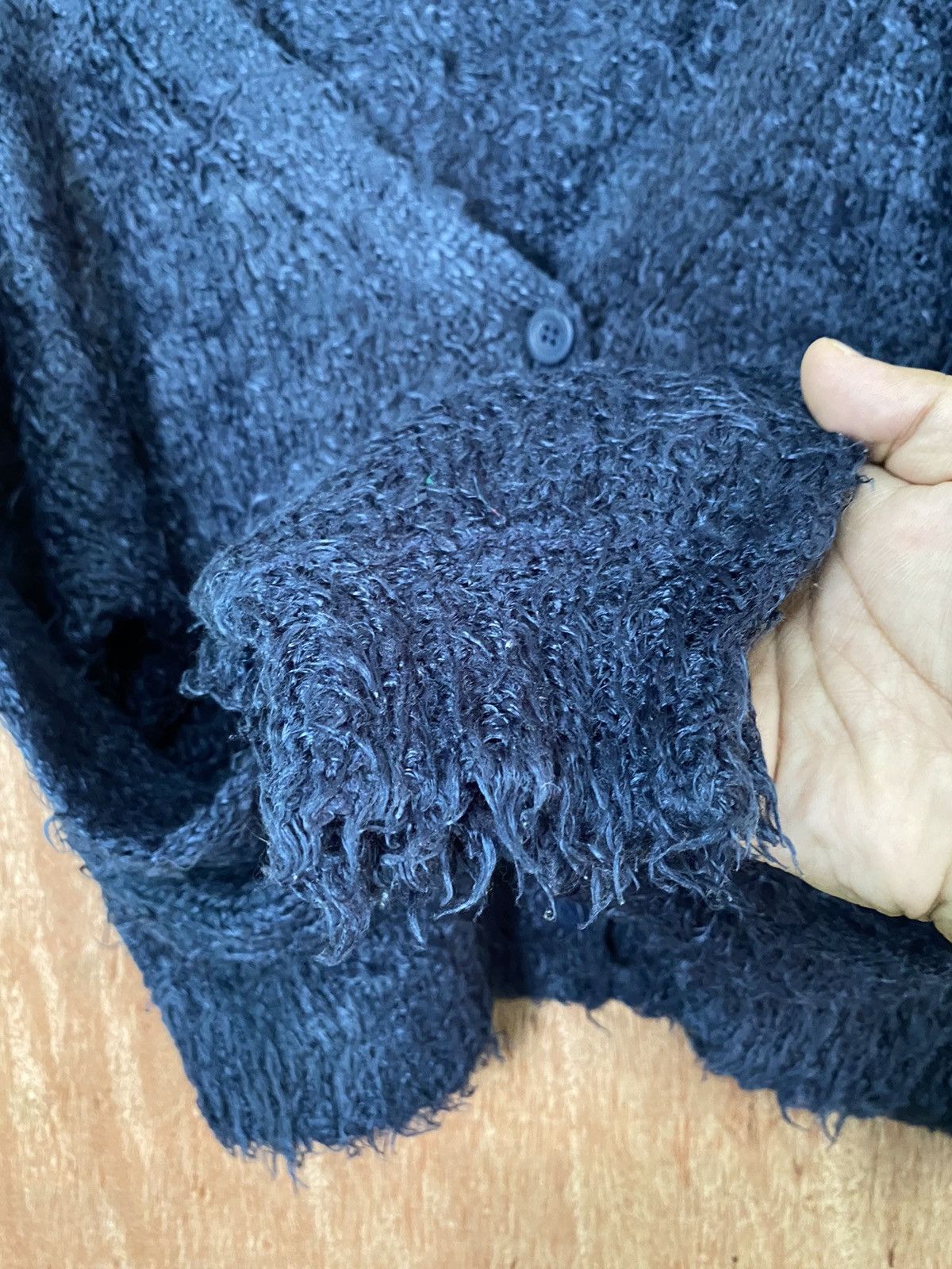 Homespun Knitwear Lowrys Farm Dark Blue shaggy Mohair Croptop Knitwear #B568 Size US M / EU 48-50 / 2 - 9 Thumbnail