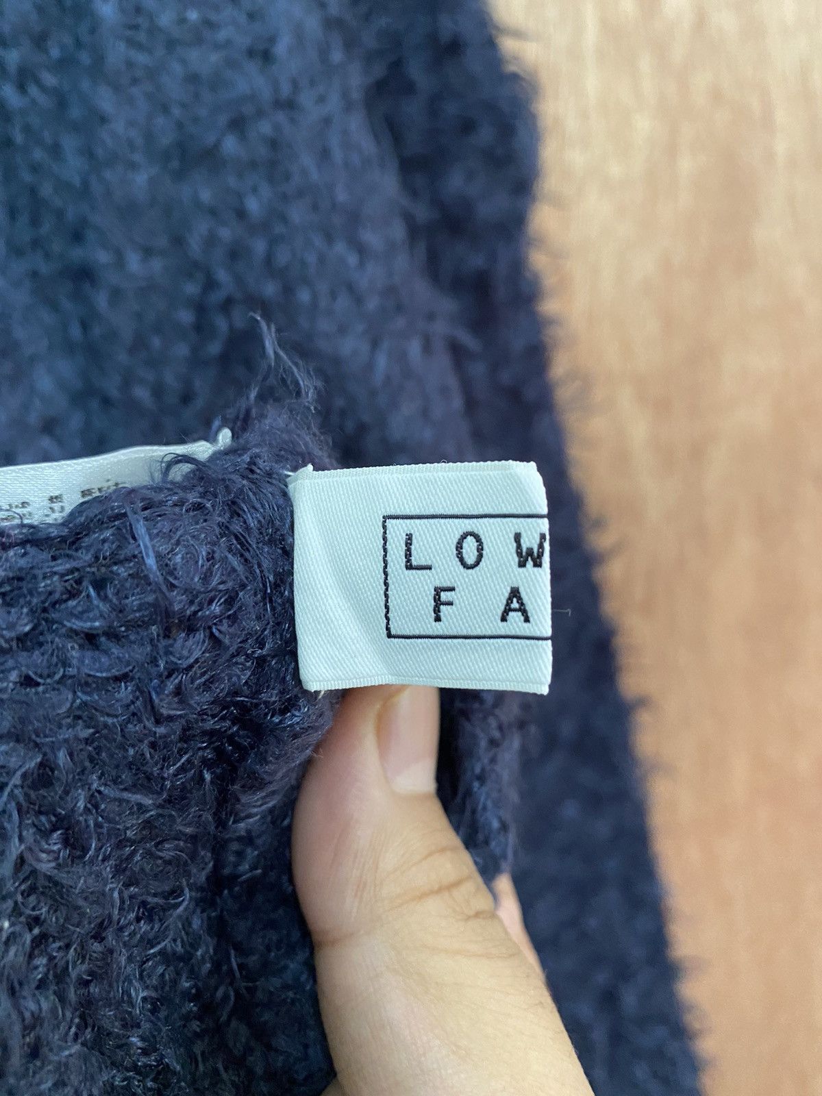 Homespun Knitwear Lowrys Farm Dark Blue shaggy Mohair Croptop Knitwear #B568 Size US M / EU 48-50 / 2 - 6 Thumbnail