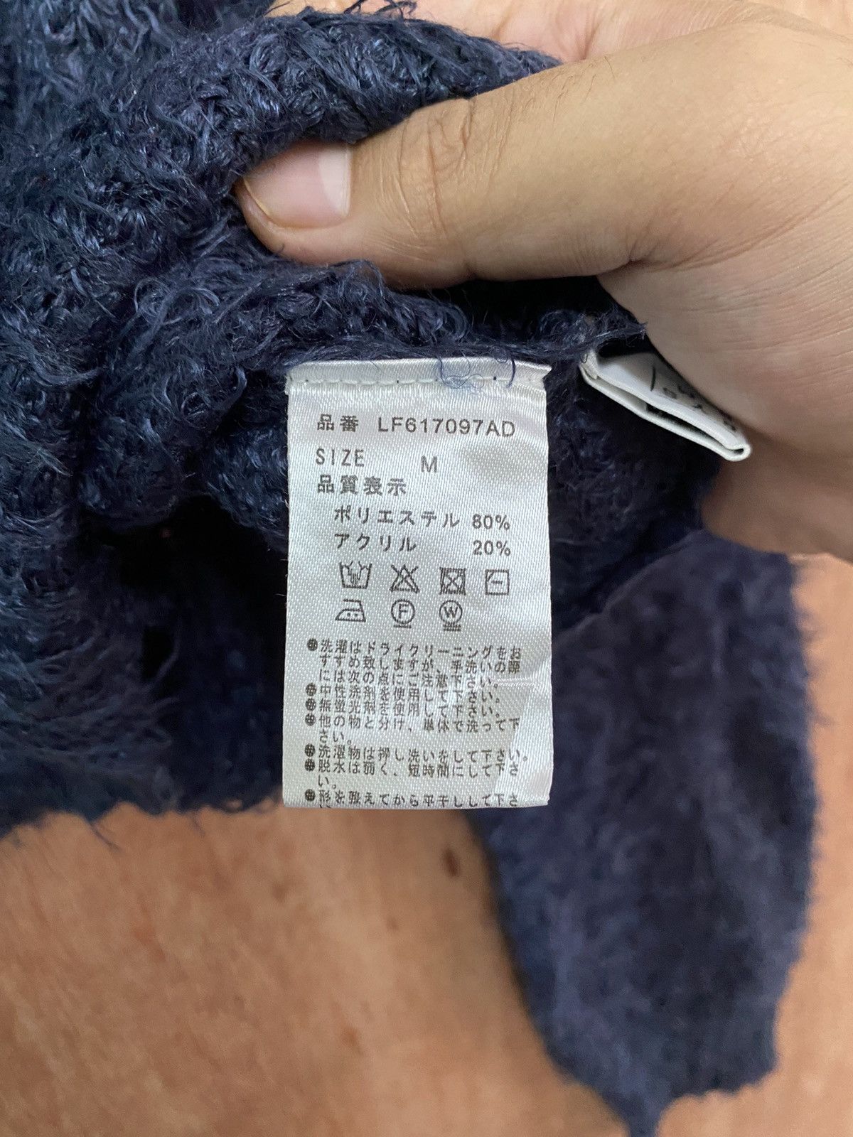 Homespun Knitwear Lowrys Farm Dark Blue shaggy Mohair Croptop Knitwear #B568 Size US M / EU 48-50 / 2 - 8 Thumbnail