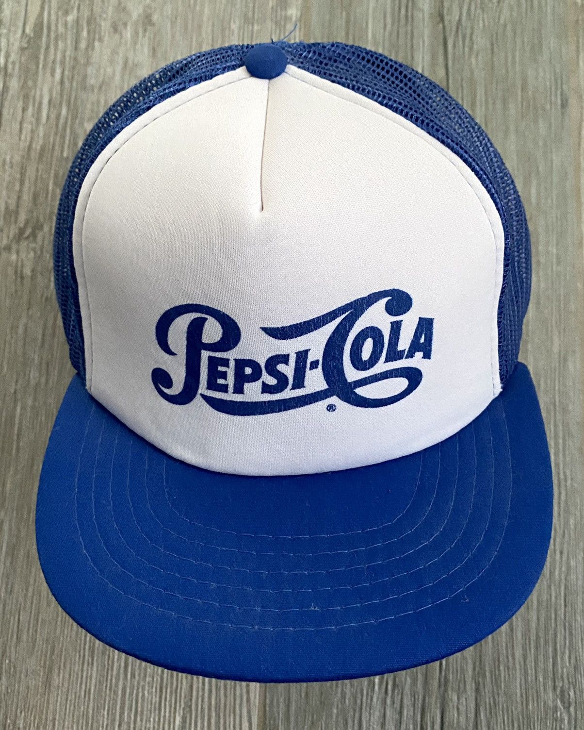 Pepsi × Vintage 1980s Pepsi Cola Vintage Blue White Screenprint Snapback Hat Size ONE SIZE - 2 Thumbnail