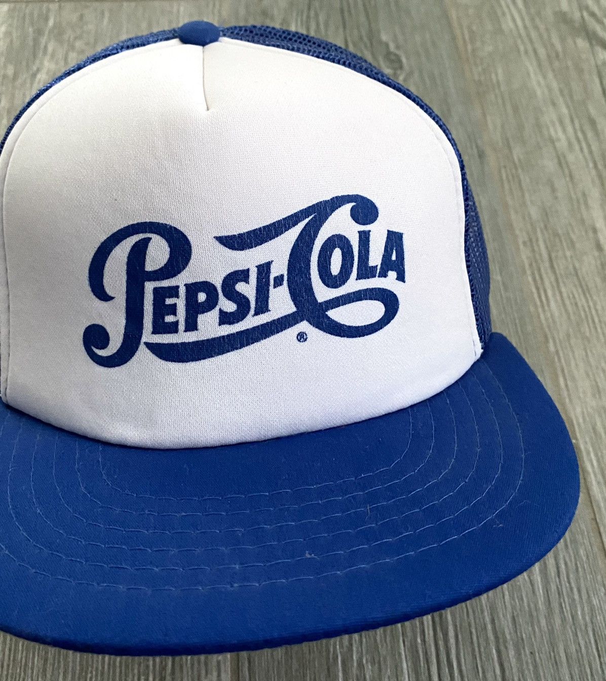 Pepsi × Vintage 1980s Pepsi Cola Vintage Blue White Screenprint Snapback Hat Size ONE SIZE - 1 Thumbnail