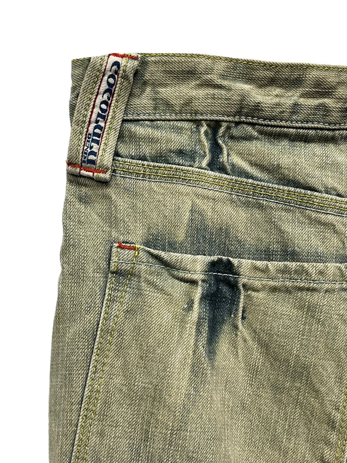 Vintage 💥FYE Distressed Mudmax Greenish Blue Light Wash Sun Faded Size US 31 - 14 Thumbnail