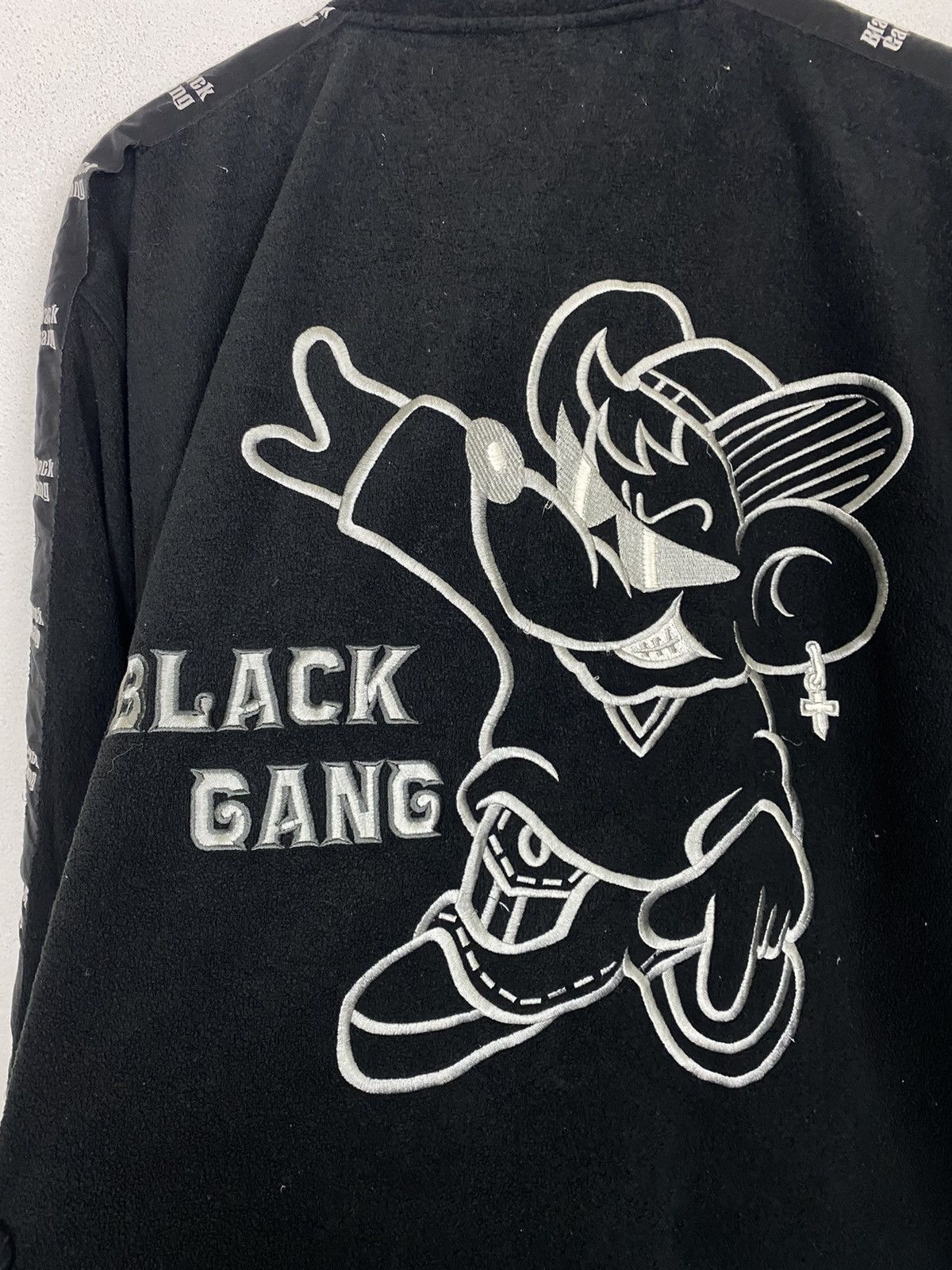 Japanese Brand STREET MOTION BLACK GANG FLEECE SWEATER-GK120 Size US XL / EU 56 / 4 - 4 Thumbnail