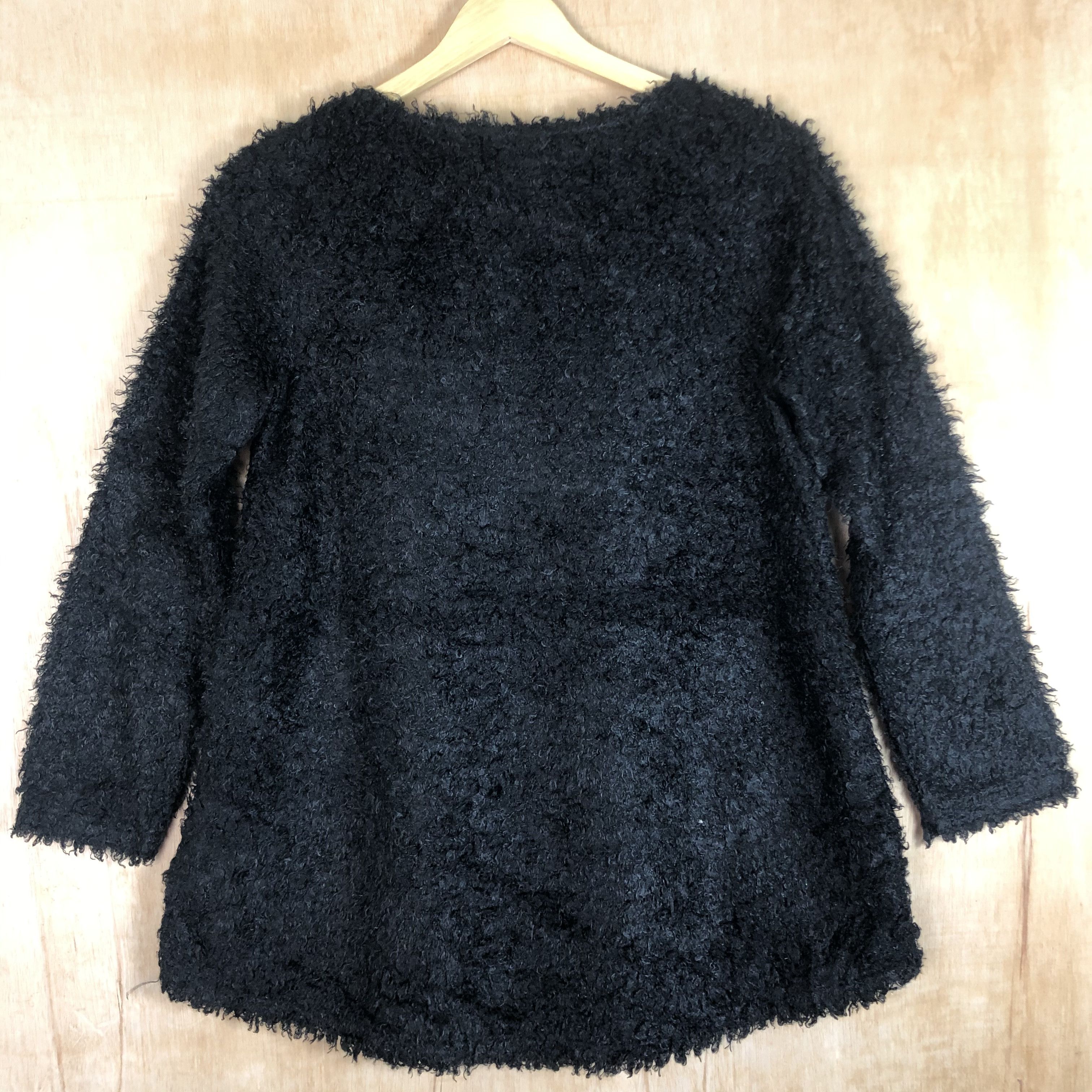 Homespun Knitwear × Japanese Brand DLL A Little Emotion Black fur MOhair shaggy Knitwear #c059 Size S / US 4 / IT 40 - 13 Thumbnail