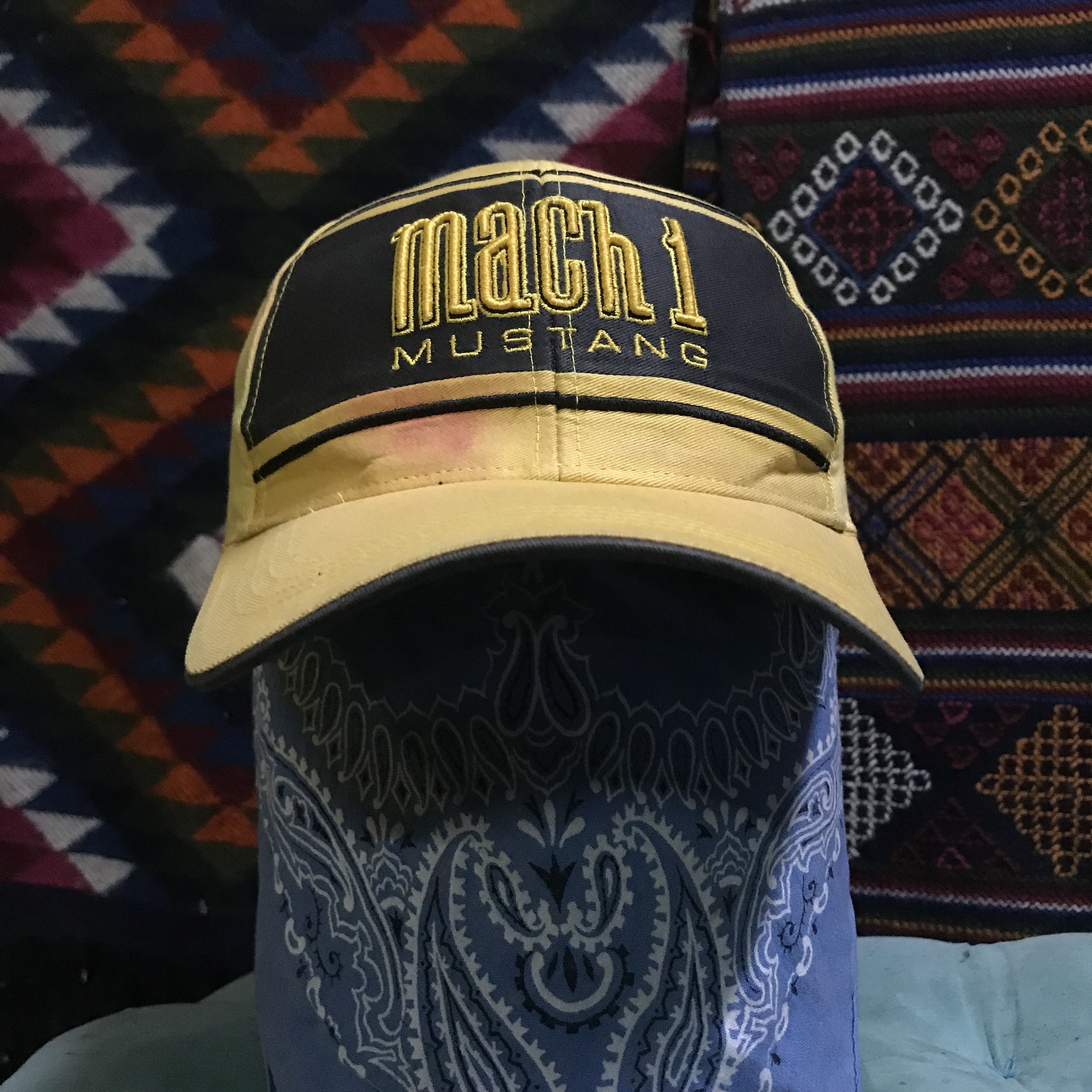 image of Ford Racing x Mustang Vintage Ford Mustang Mach 1 Hats Caps in Yellow, Men's