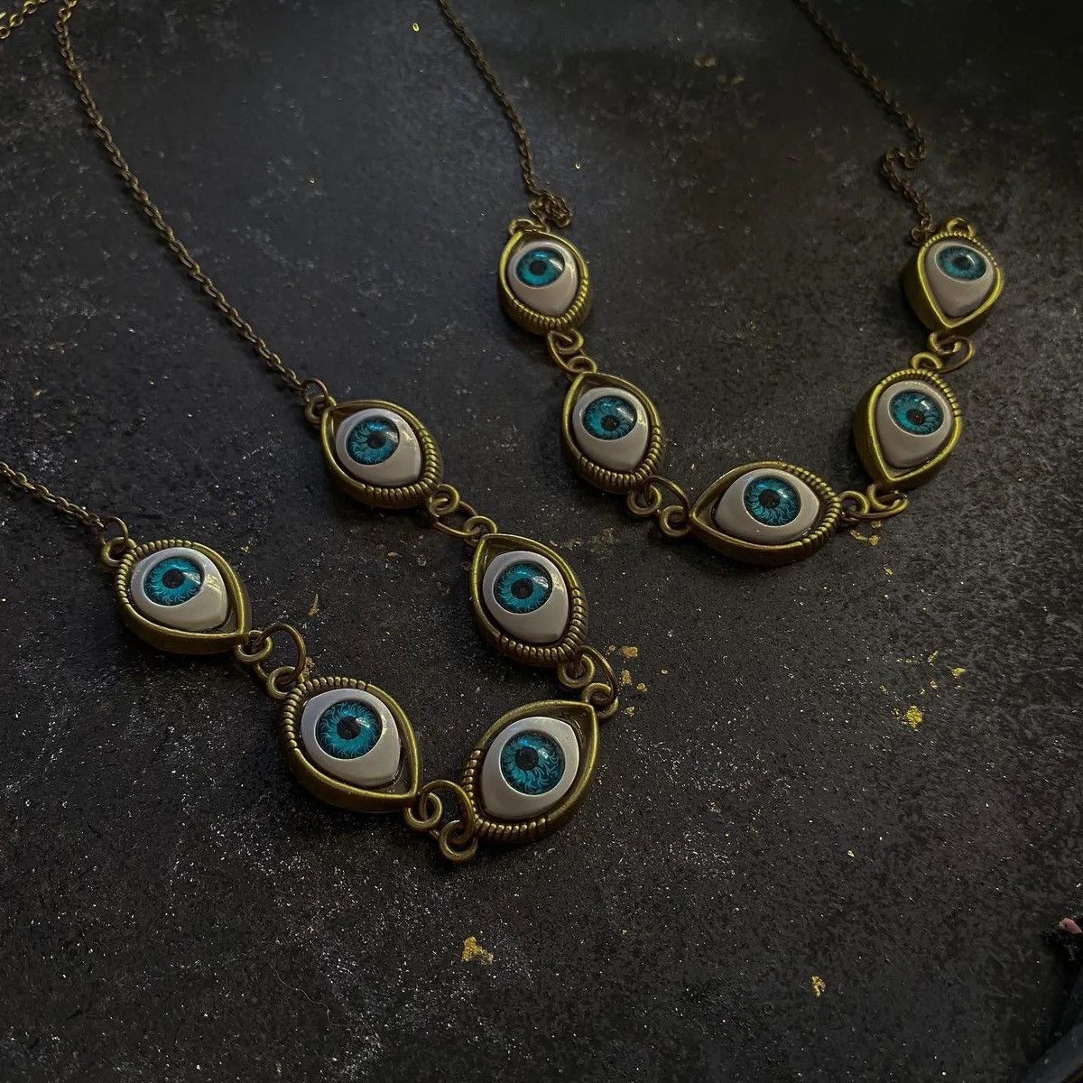 Japanese Brand × Vintage Streetwear Eye Trippy Evil Jewerly Necklace Chain Art Size ONE SIZE - 2 Thumbnail