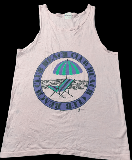 image of Made In USA x Vintage 80's Beach Club Sleeveless Stedman Usa in Pink, Men's (Size Medium)