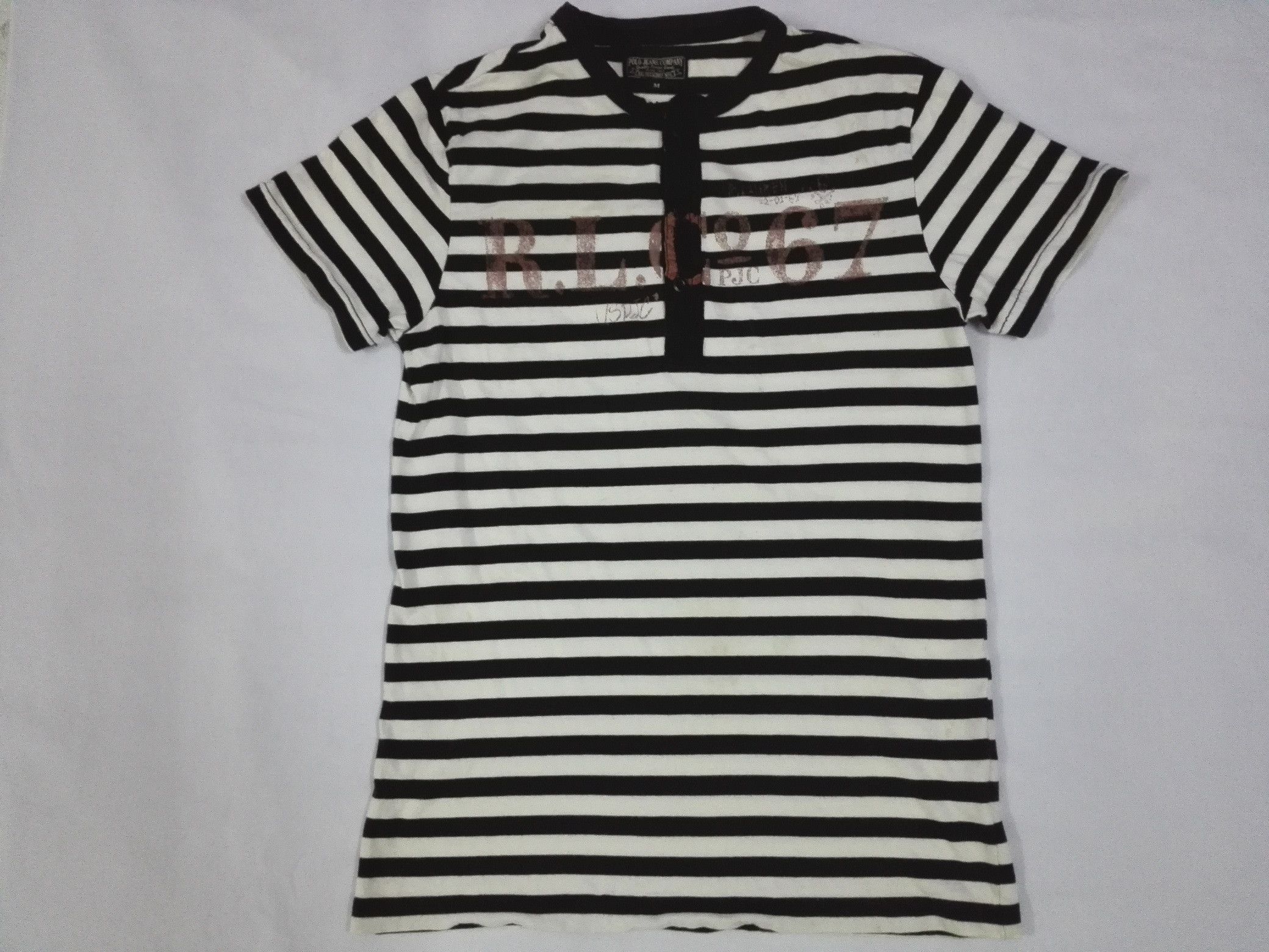 Lauren Ralph Lauren RL 67 POLO JEANS COMPANY RALPH LAUREN CO STRIPED Tee Size M / US 6-8 / IT 42-44 - 1 Thumbnail