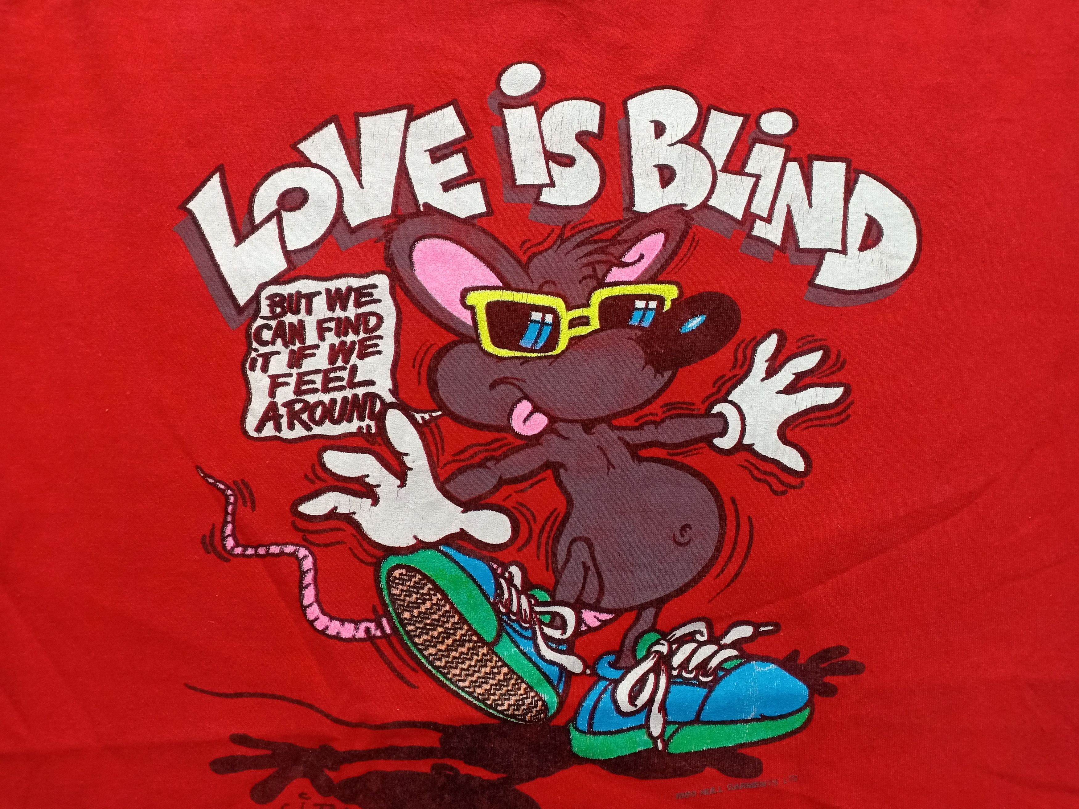 Vintage Vintage 80s Love is Blind Tee USA Mouse Art Size US L / EU 52-54 / 3 - 2 Thumbnail