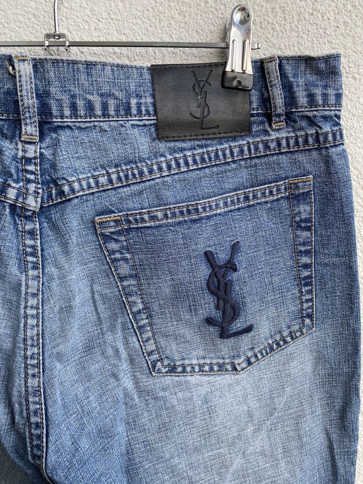 36x34 YSL Jeans Denim Pants & YSL zip sweatshirt in Brown