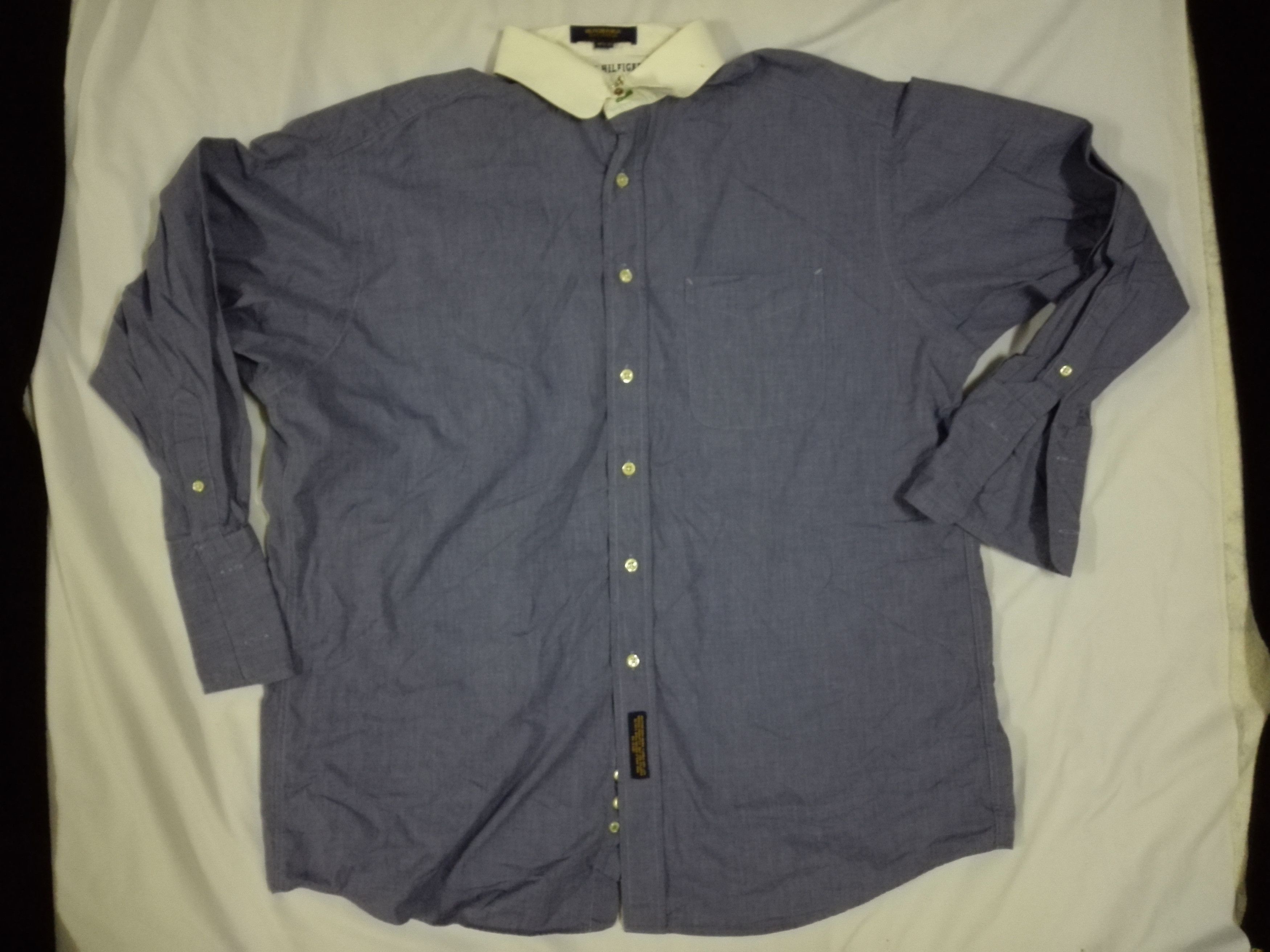 Tommy Hilfiger TOMMY HILFIGER POPUN Button Up Big Size Shirt Baggy Size US XXL / EU 58 / 5 - 1 Thumbnail