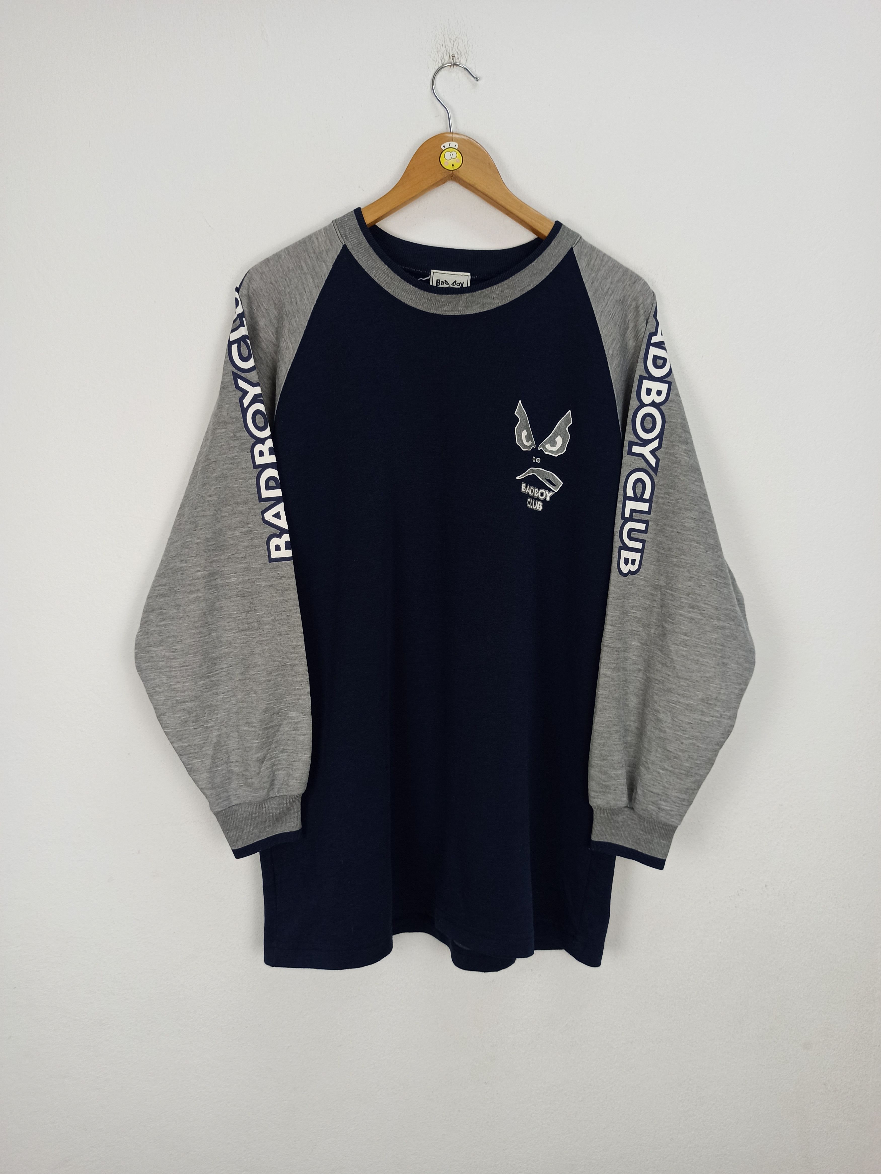 image of Vintage Bad Boy Club Night Wear Long Sleeve in Navy Blue/Gray, Men's (Size Large)