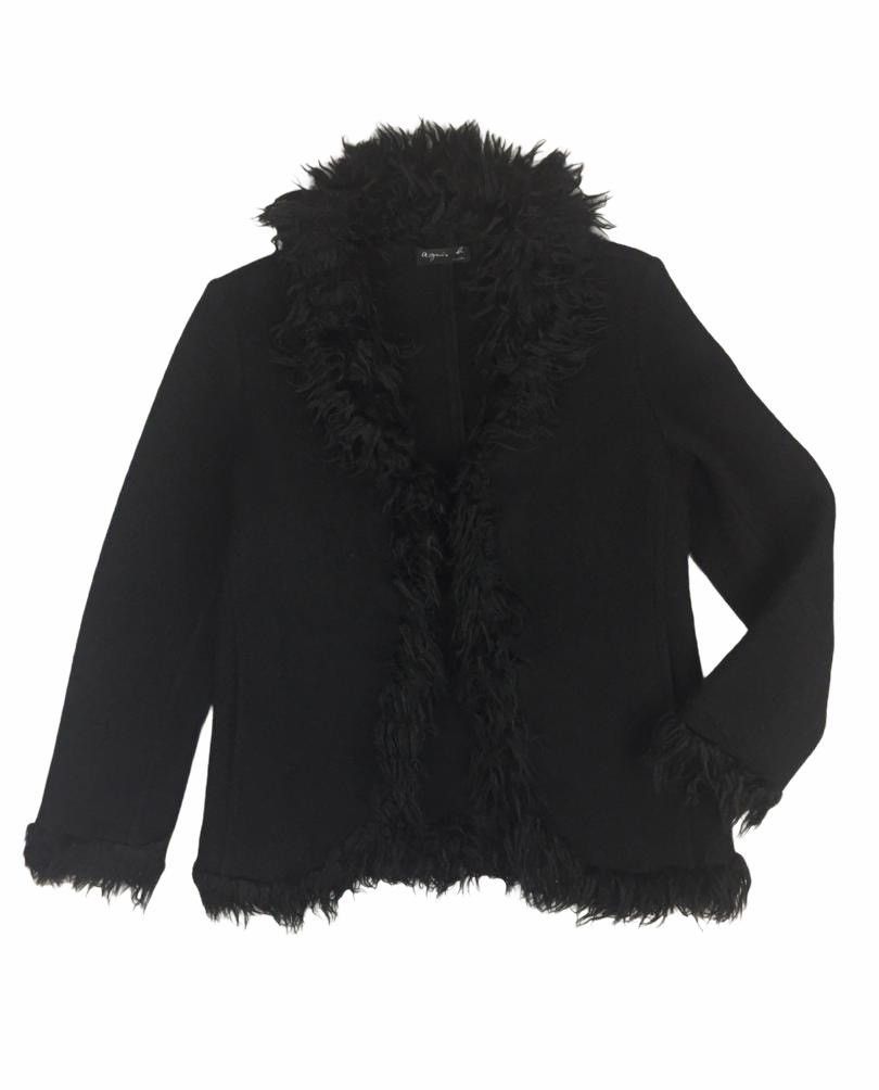 agnes b. LUXURY AGNES B. FURRY BUTTON LESS JACKET Size S / US 4 / IT 40 - 1 Thumbnail