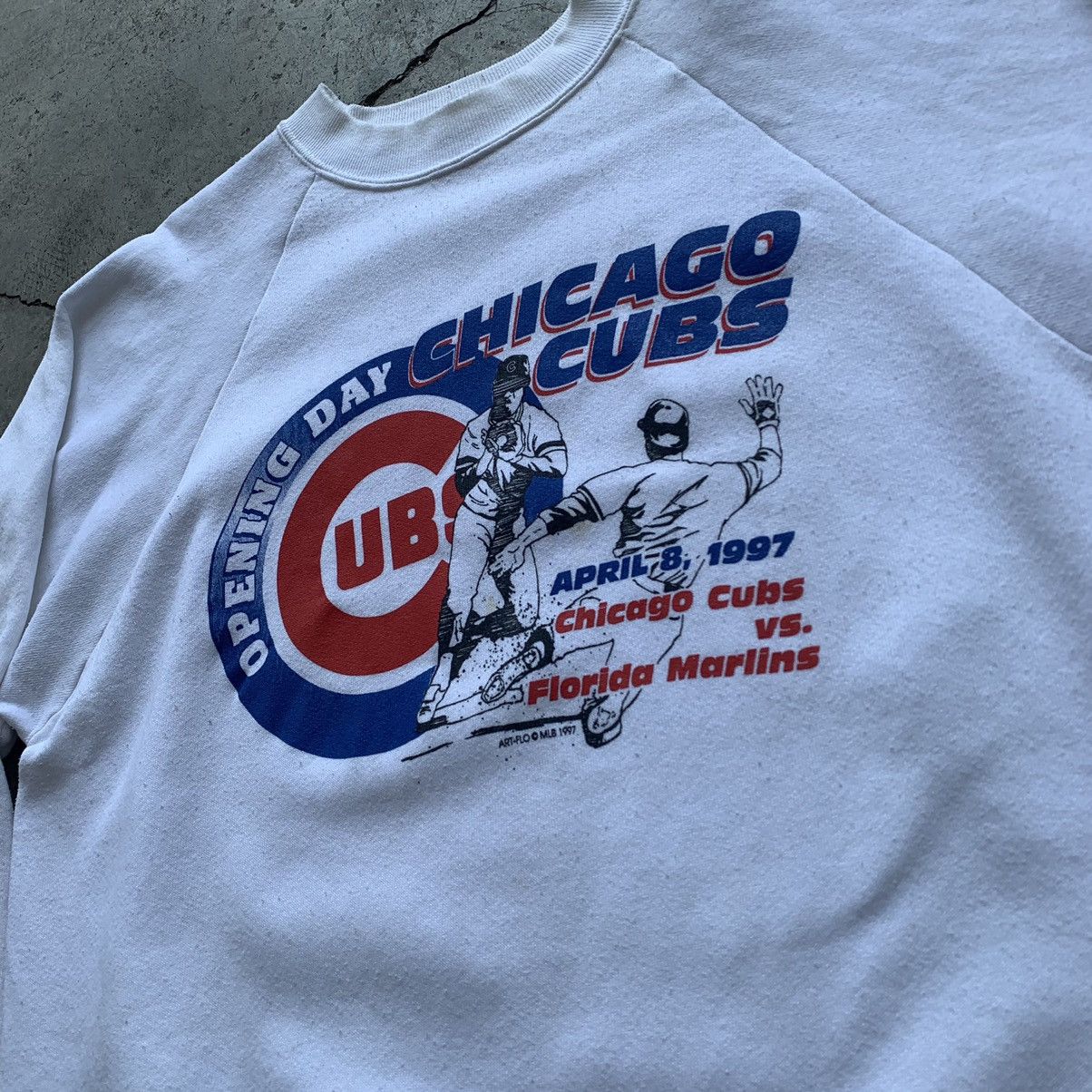 Fruit Of The Loom Chicago cubs vs florida marlins sweatshirt vintage MLB 90s Size US XL / EU 56 / 4 - 15 Thumbnail