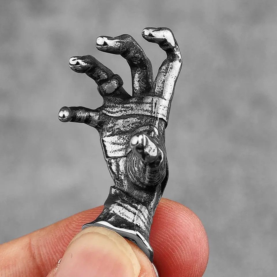 Jewelry Gothic Devil Hand Skull Pendant Necklace Size ONE SIZE - 3 Thumbnail