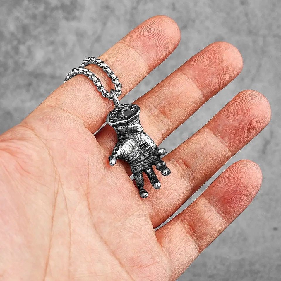 Jewelry Gothic Devil Hand Skull Pendant Necklace Size ONE SIZE - 1 Thumbnail