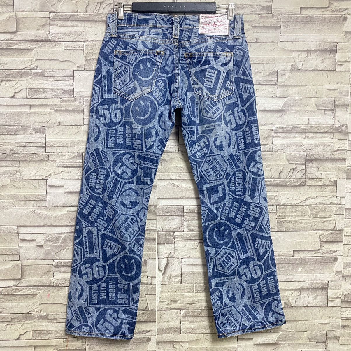 Hysteric Glamour Japanese Brand Co&lu Smiley Full Print Denim Jeans Size US 30 / EU 46 - 11 Thumbnail
