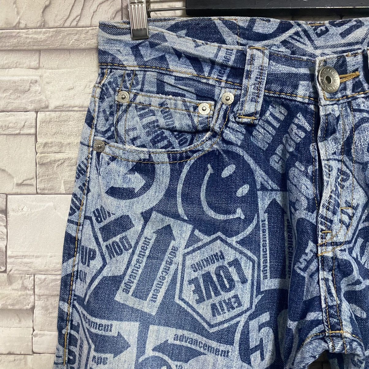 Hysteric Glamour Japanese Brand Co&lu Smiley Full Print Denim Jeans Size US 30 / EU 46 - 6 Thumbnail
