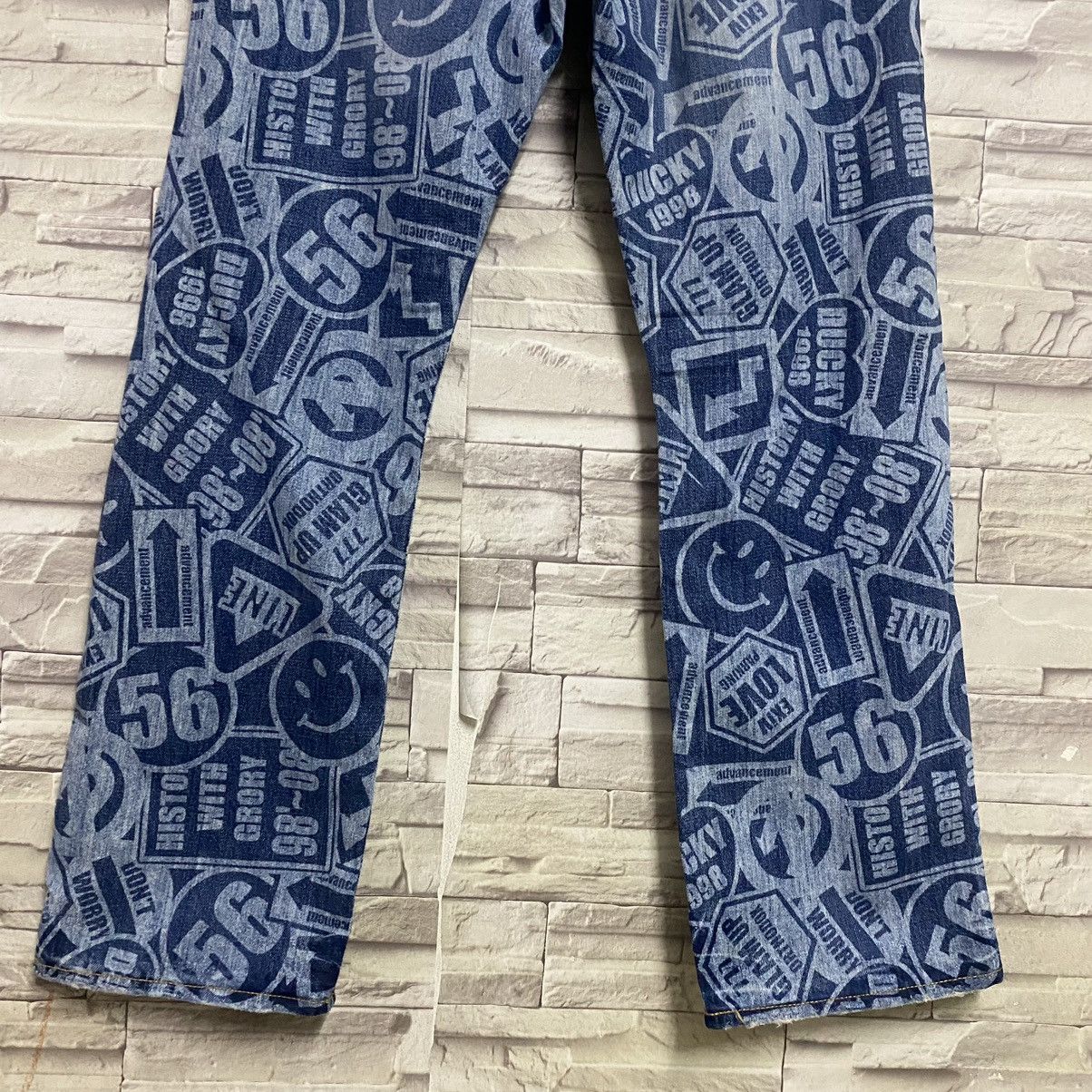Hysteric Glamour Japanese Brand Co&lu Smiley Full Print Denim Jeans Size US 30 / EU 46 - 15 Thumbnail