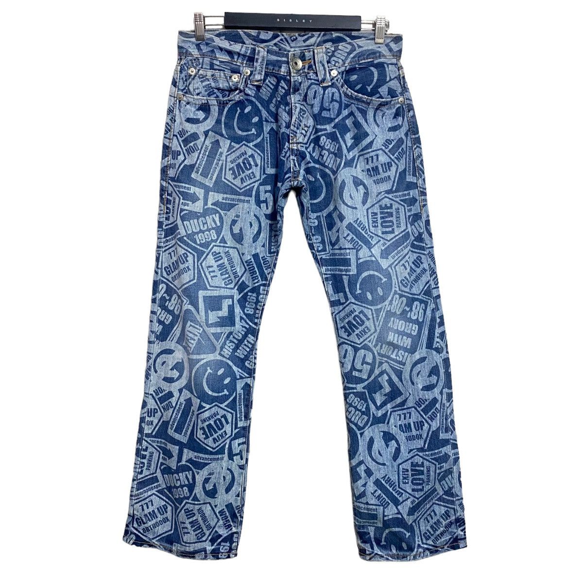 Hysteric Glamour Japanese Brand Co&lu Smiley Full Print Denim Jeans Size US 30 / EU 46 - 3 Thumbnail