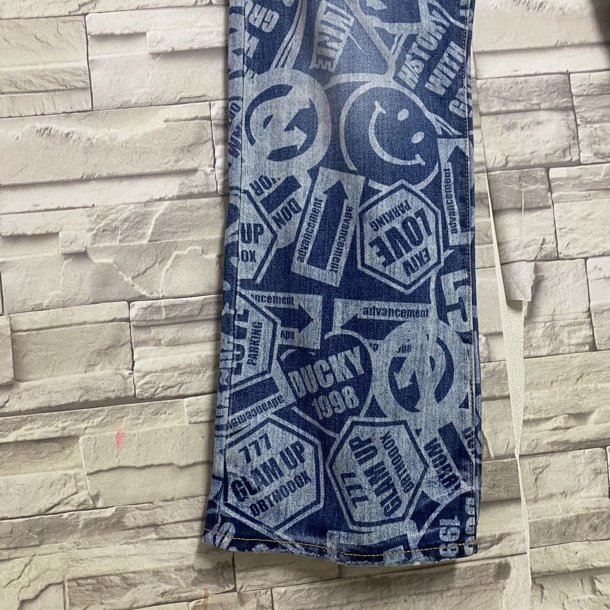 Hysteric Glamour Japanese Brand Co&lu Smiley Full Print Denim Jeans Size US 30 / EU 46 - 10 Thumbnail