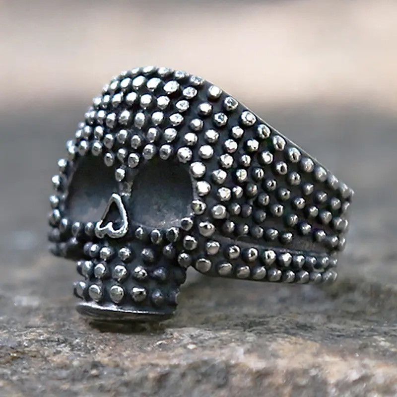 Jewelry Black Bump Skull Ring Size ONE SIZE - 4 Thumbnail