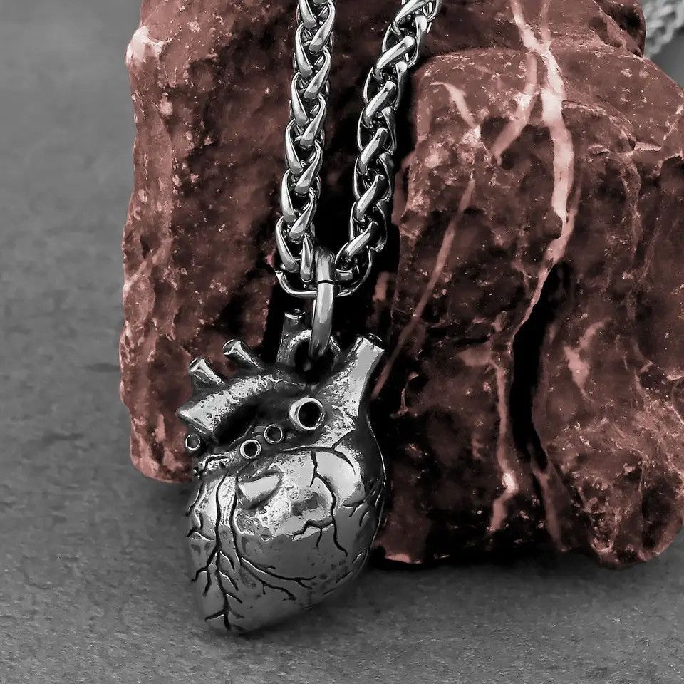 Jewelry Anatomical Heart Hip Hop Pendant Necklace Size ONE SIZE - 4 Thumbnail