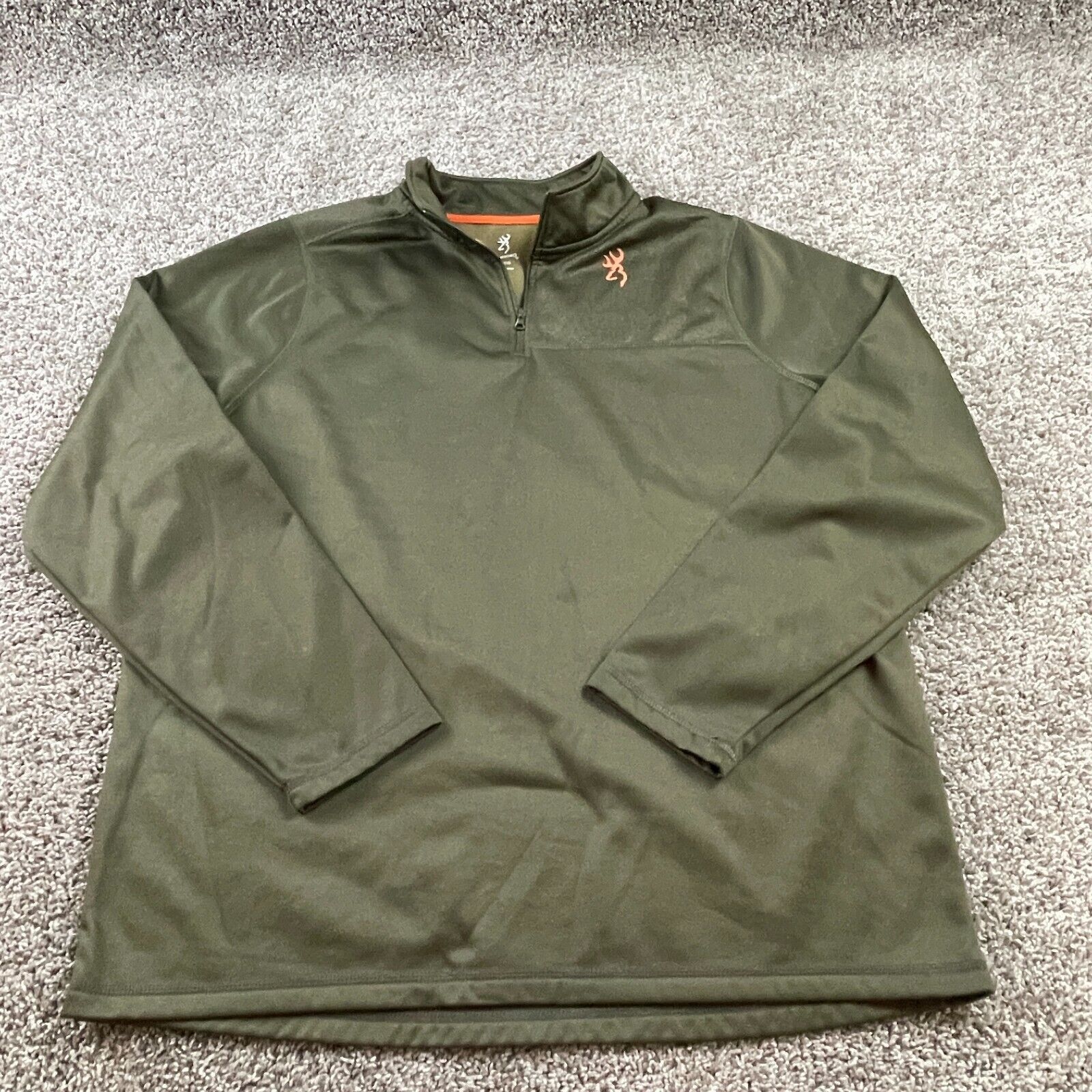 Vintage Browning Sweatshirt Adult Extra Large Green Quarter Zip