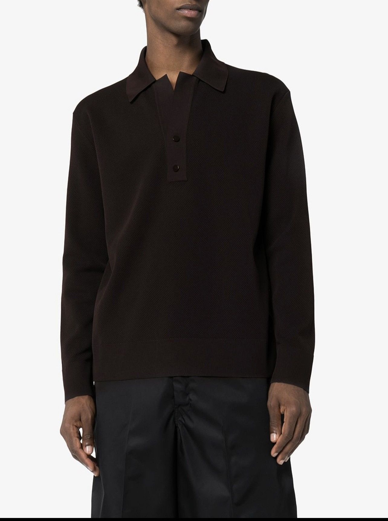 image of Bottega Veneta Chocolate Brown Double Pique Technical, Men's (Size Large)