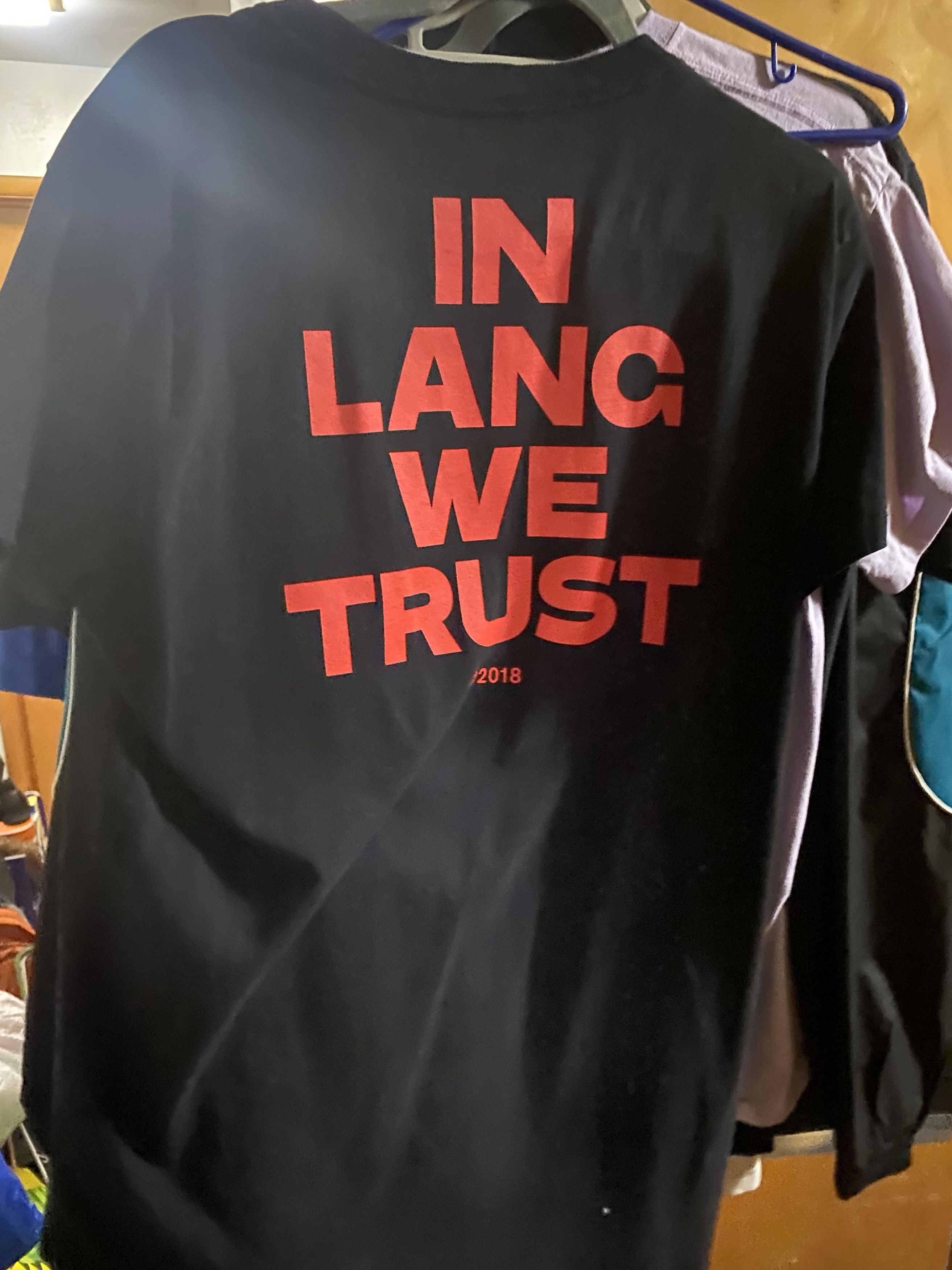 Helmut Lang Helmut Lang 'In Lang We Trust' T-shirt Size US XL / EU 56 / 4 - 2 Thumbnail