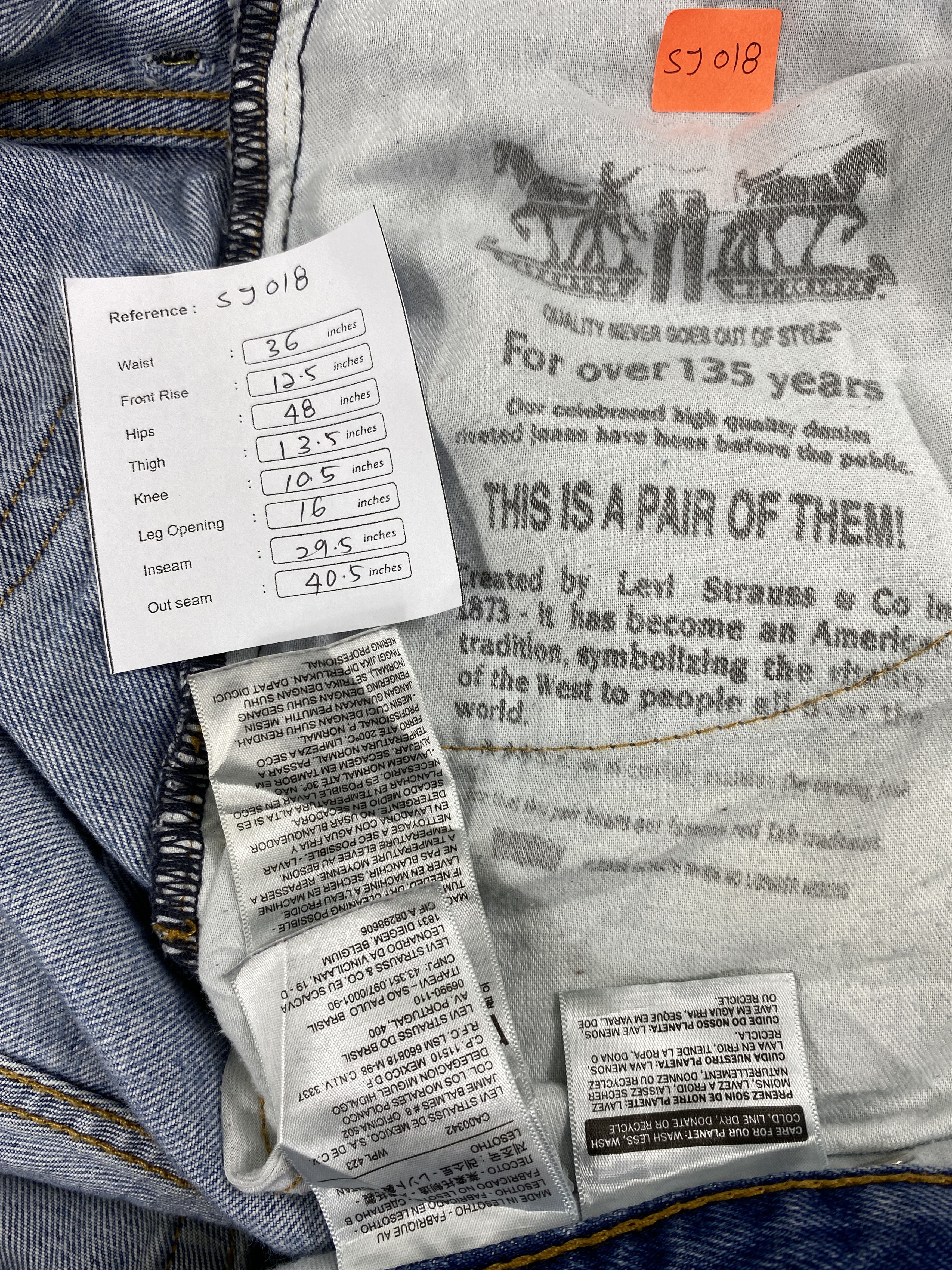 Levi's Blue Vintage Levi's 550 Jeans 36x29.5 Denim -SJ018 Size US 36 / EU 52 - 8 Thumbnail