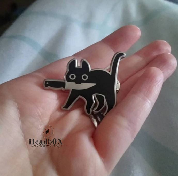 Jewelry Black Cat Modeling Pop-Enamel Pin Size ONE SIZE - 2 Thumbnail
