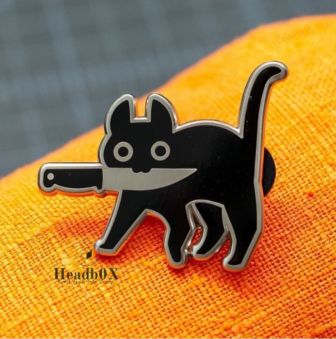 Jewelry Black Cat Modeling Pop-Enamel Pin Size ONE SIZE - 1 Thumbnail