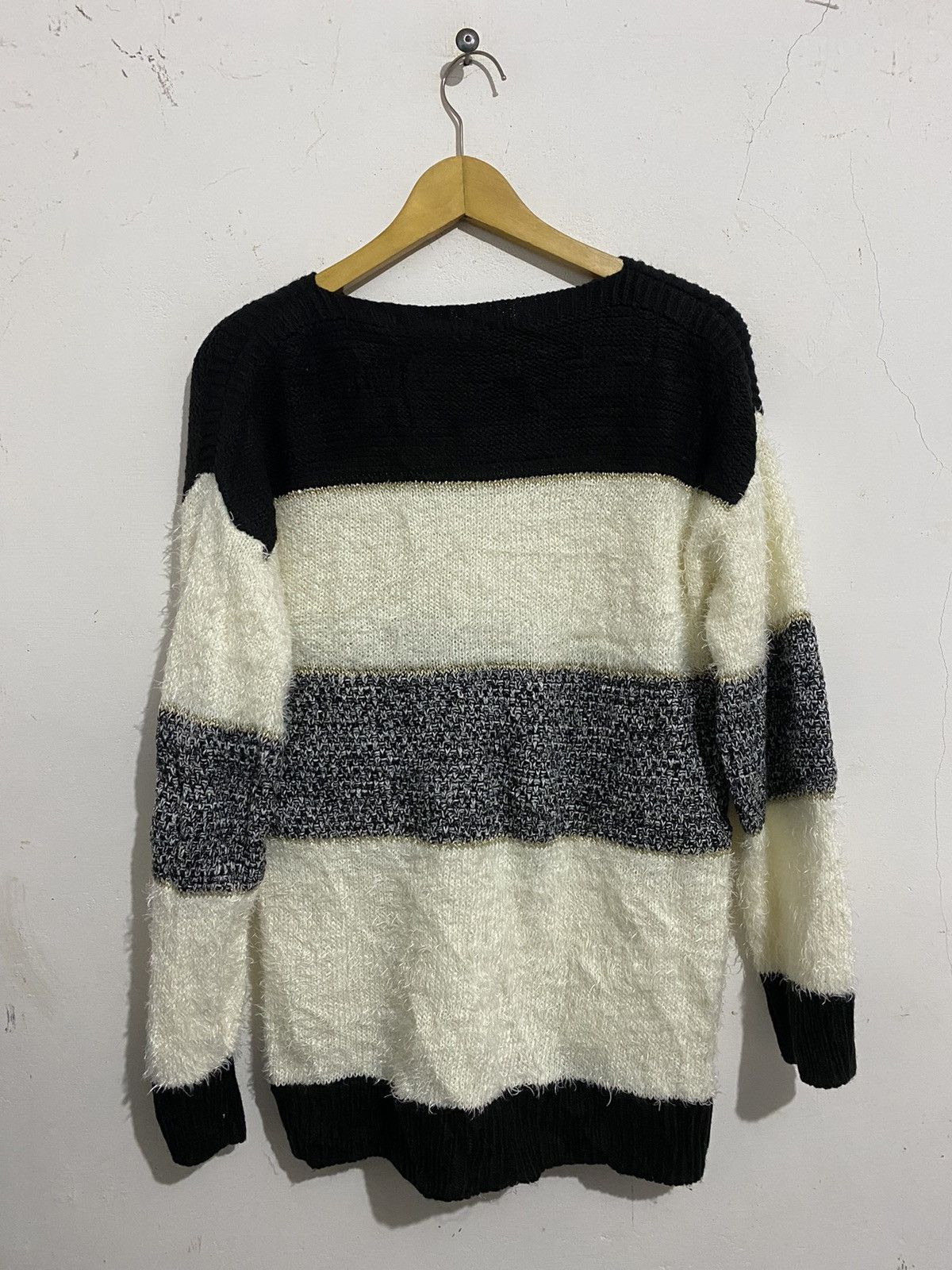 If Six Was Nine 💸BINDINGOFFER💸Japanese Stripe Knitwear Fluzzy Mohair Grunge Size US L / EU 52-54 / 3 - 2 Thumbnail