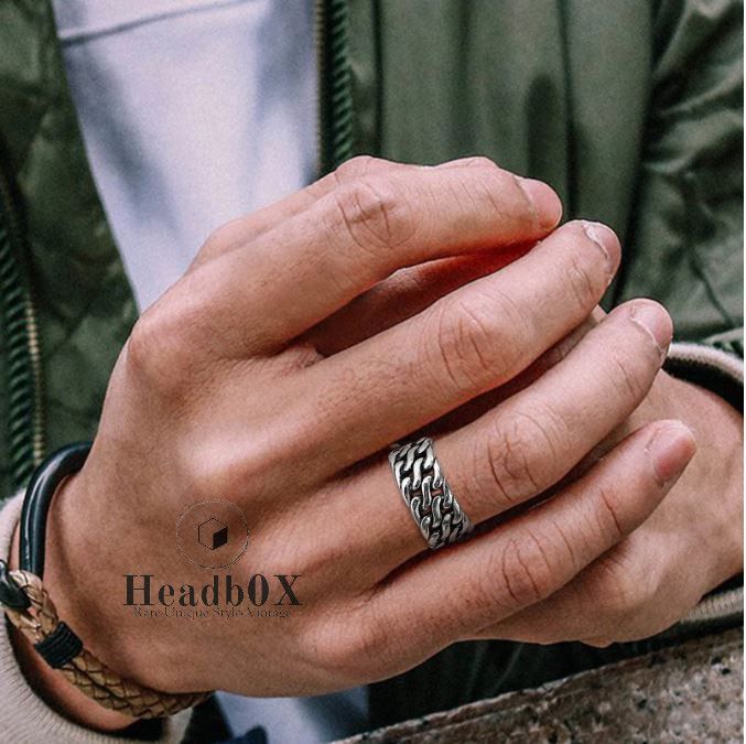 Jewelry Antique Chain Ring Size ONE SIZE - 3 Thumbnail