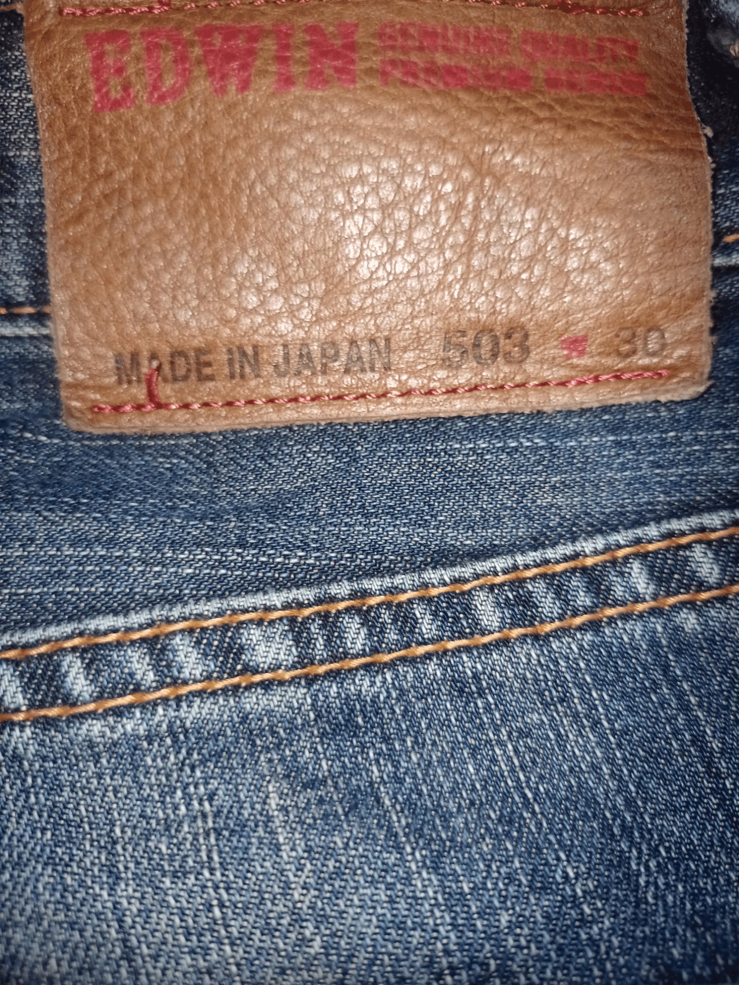 Edwin × Japanese Brand Vintage Japanese Edwin 503 Blue Wash Distressed Loose Jeans Size US 31 - 8 Thumbnail