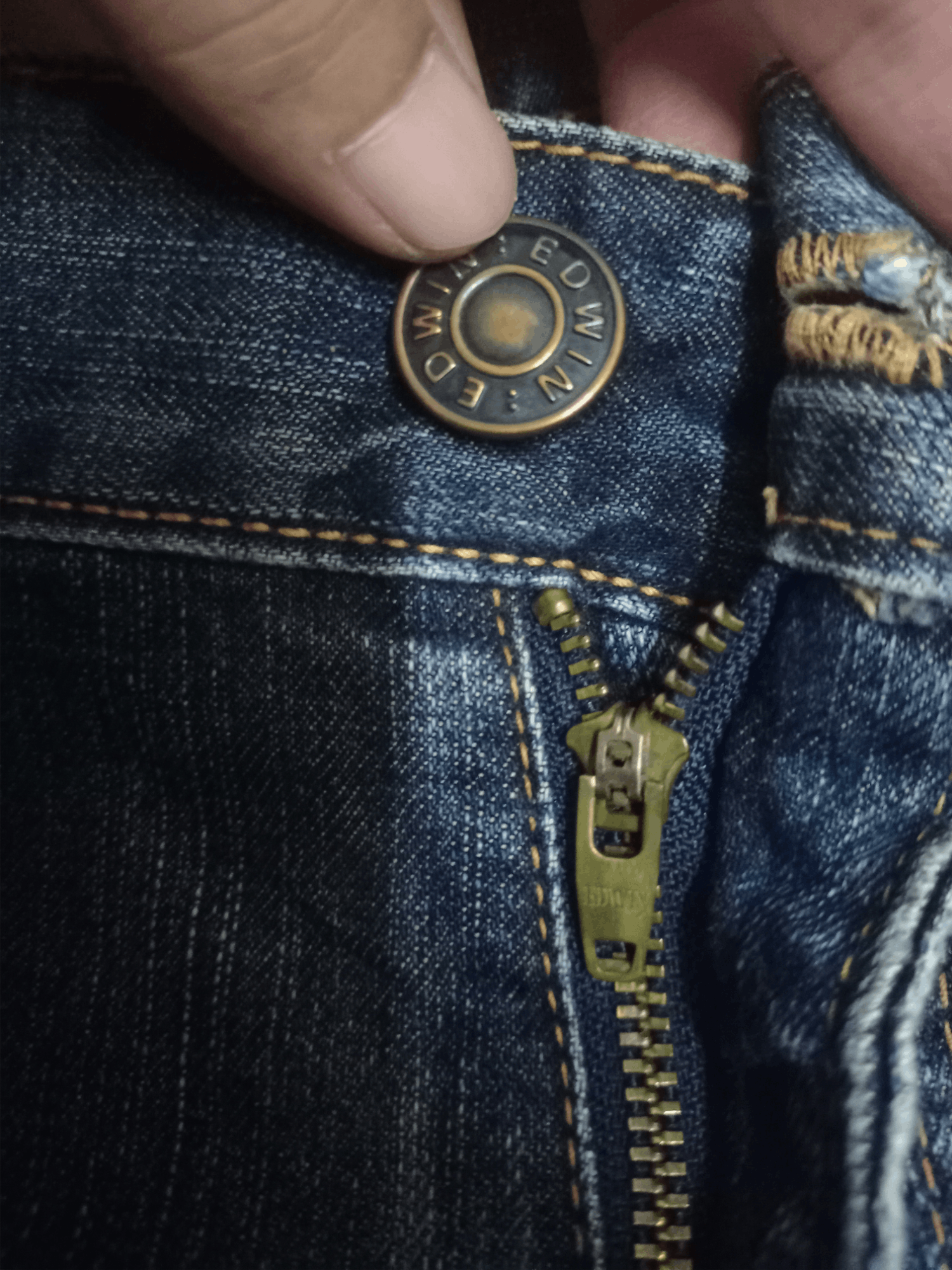 Edwin × Japanese Brand Vintage Japanese Edwin 503 Blue Wash Distressed Loose Jeans Size US 31 - 3 Thumbnail