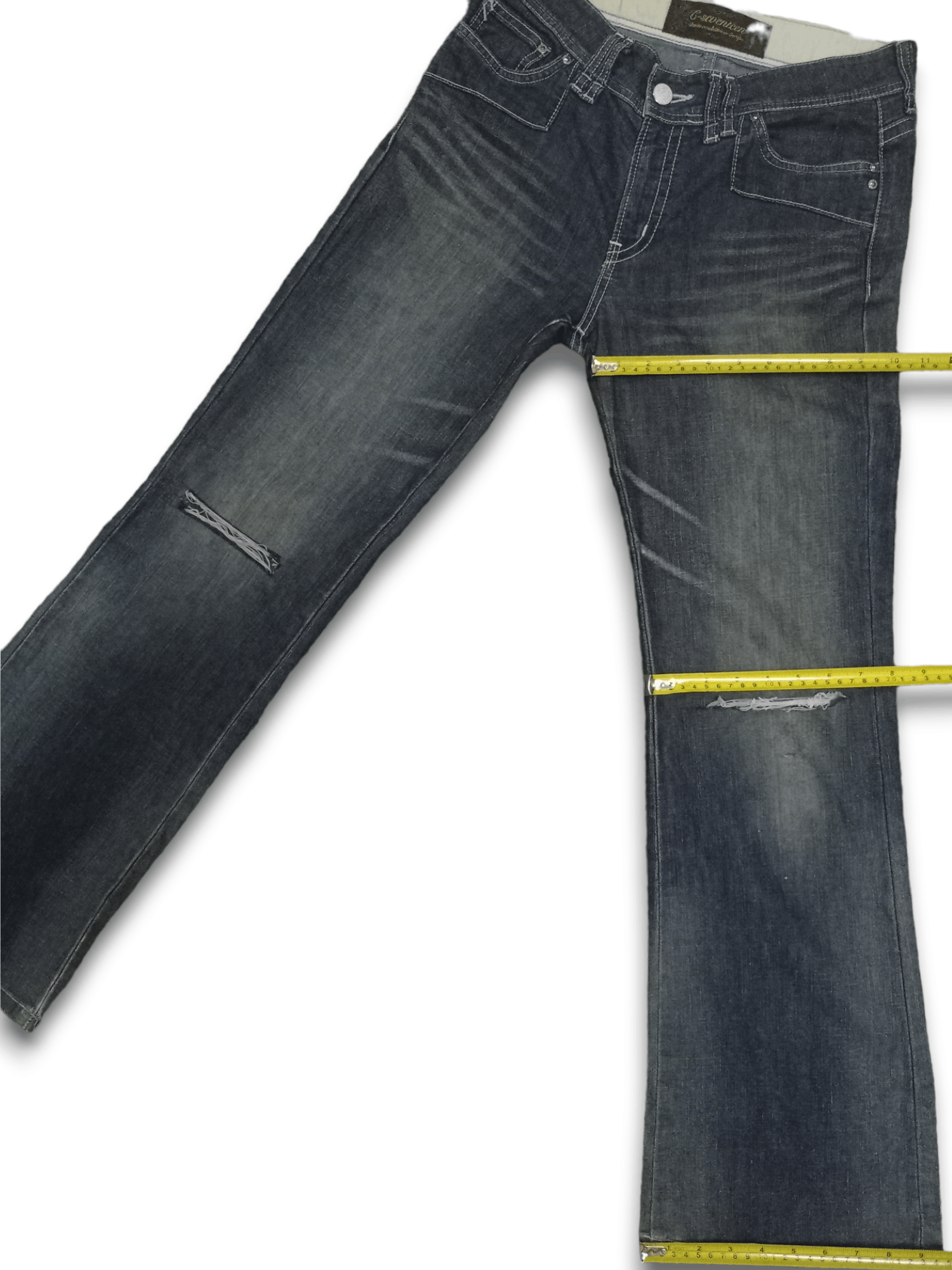 Japanese Brand Vintages Japanese Brand Distressed Flare Jeans Size US 29 - 11 Thumbnail