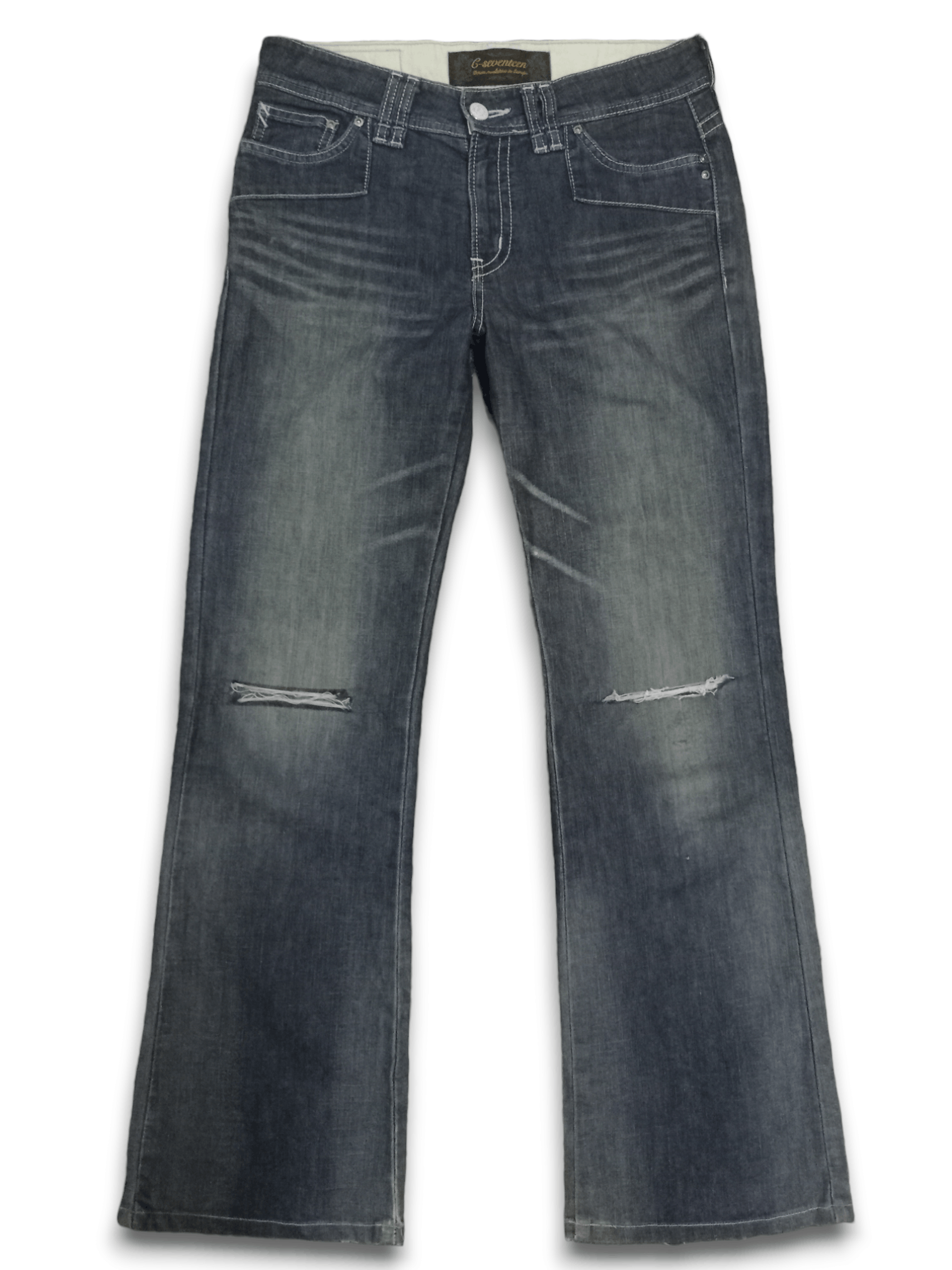 Japanese Brand Vintages Japanese Brand Distressed Flare Jeans Size US 29 - 1 Thumbnail