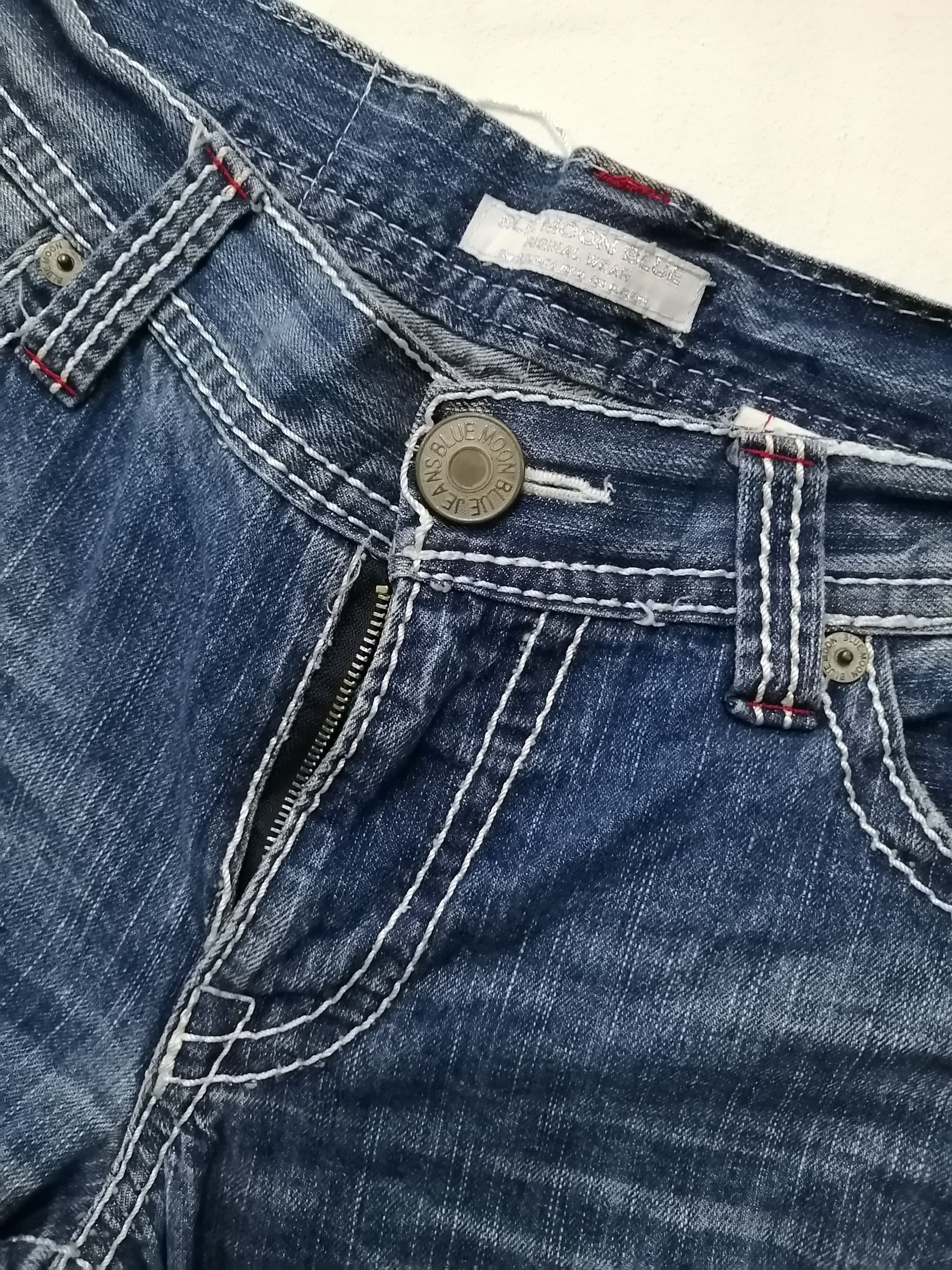 Japanese Brand Blue Moon Blue Lower Rise Jeans Size US 34 / EU 50 - 7 Thumbnail