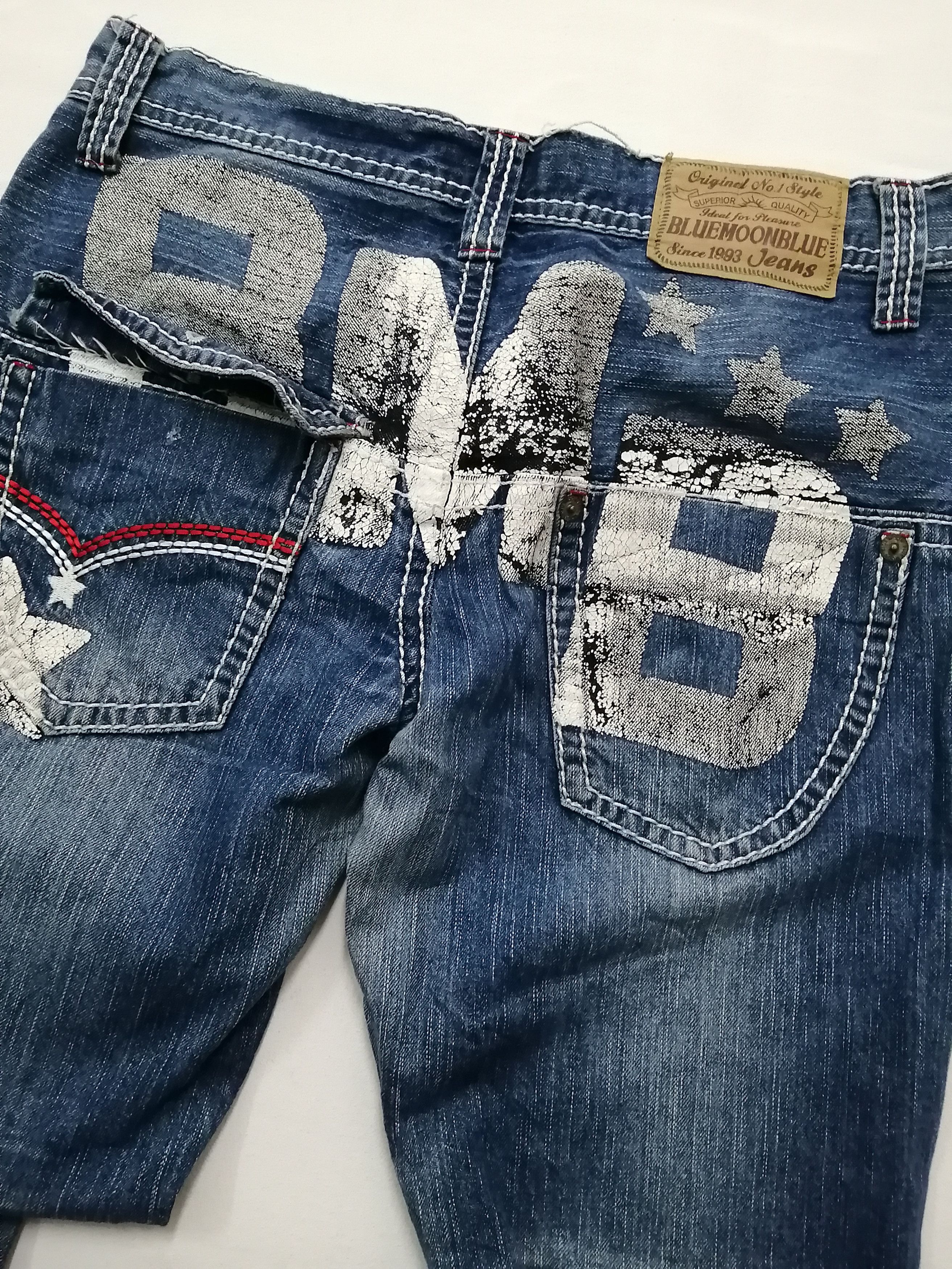 Japanese Brand Blue Moon Blue Lower Rise Jeans Size US 34 / EU 50 - 5 Thumbnail