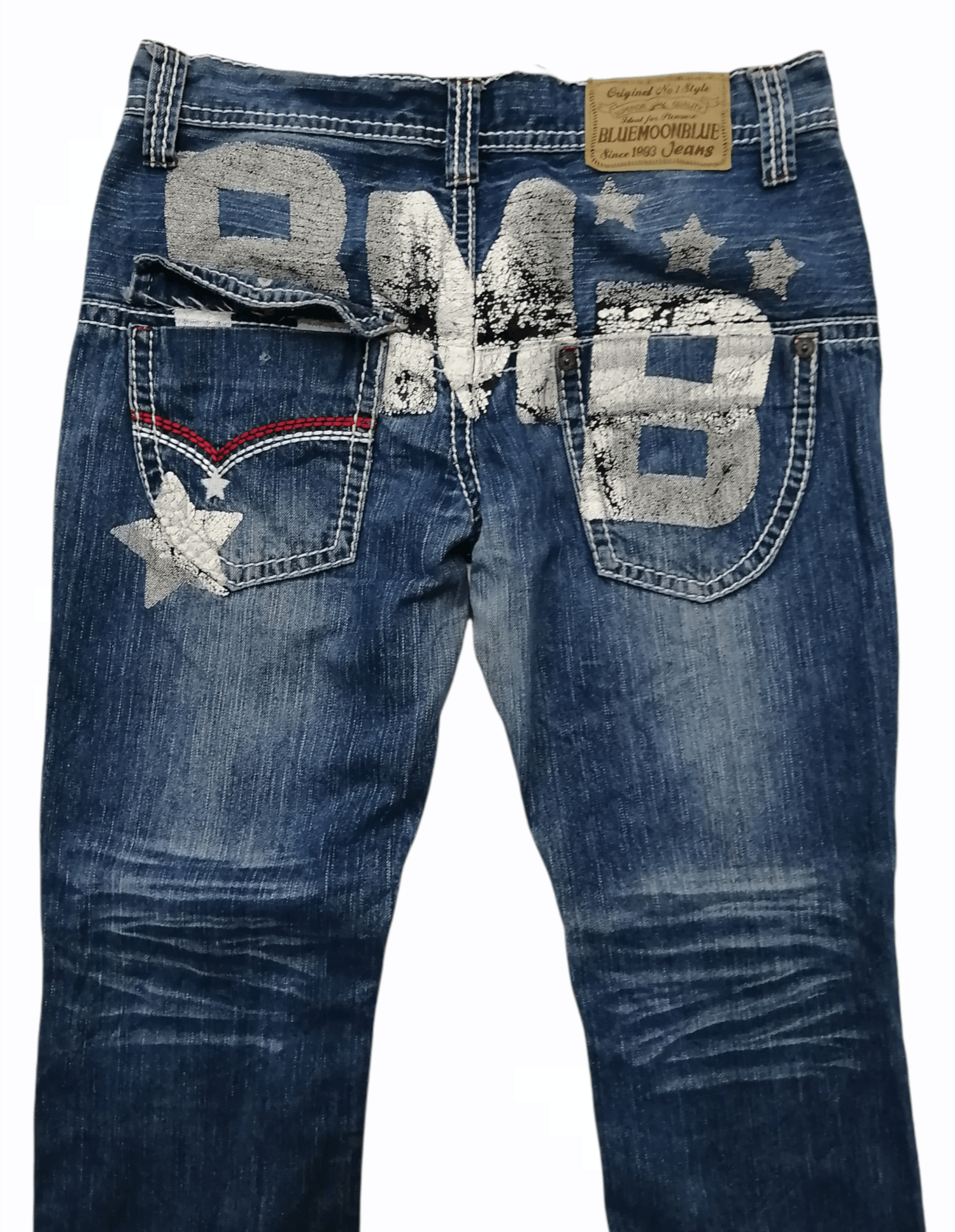 Japanese Brand Blue Moon Blue Lower Rise Jeans Size US 34 / EU 50 - 2 Thumbnail
