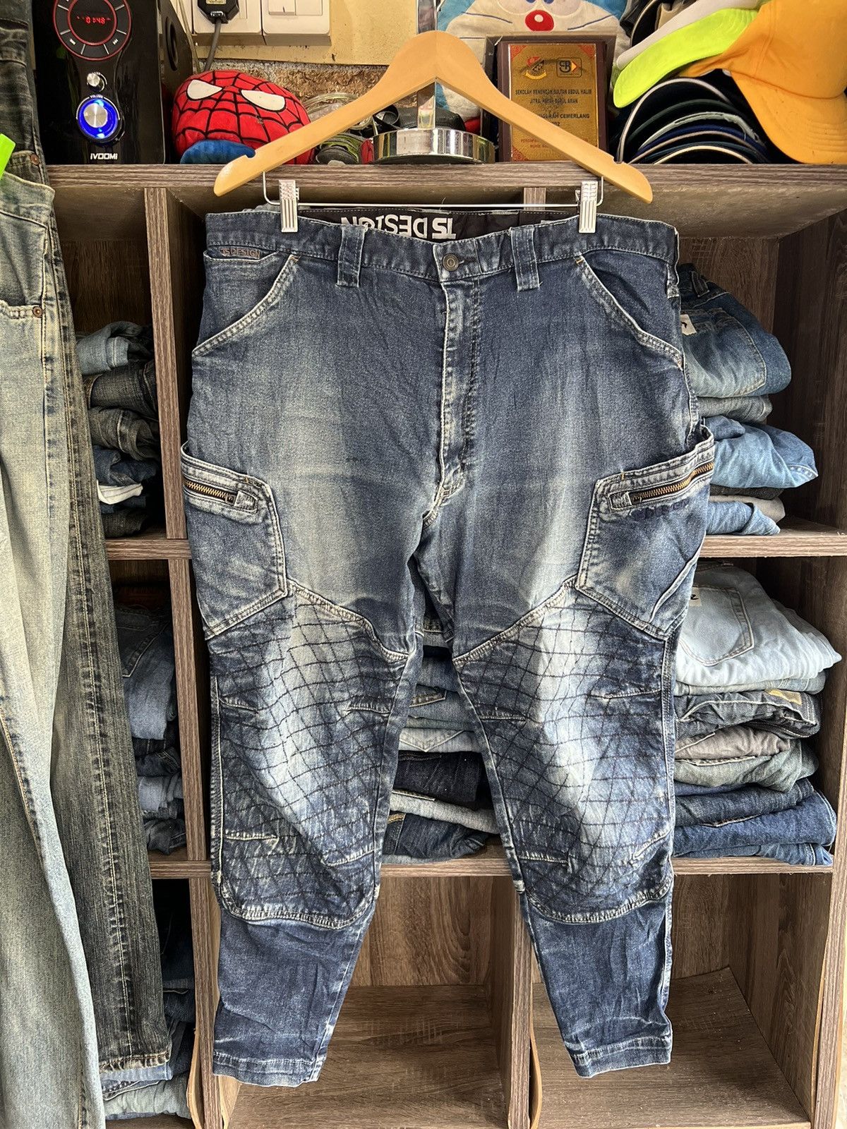 If Six Was Nine 🔥TS Design Double Knees Cargo Stretchable Denim Size US 40 / EU 56 - 2 Thumbnail
