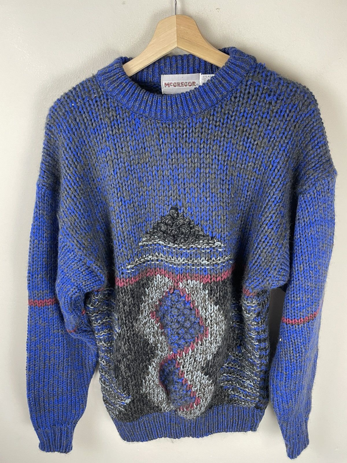 Vintage Vintage Lapis Pyramidal Knit Sweater Size US XL / EU 56 / 4 - 1 Thumbnail