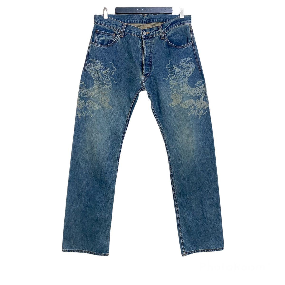 Japanese Brand Japanese ETERNAL Denim Jeans Dragon Printed Size US 35 - 1 Thumbnail
